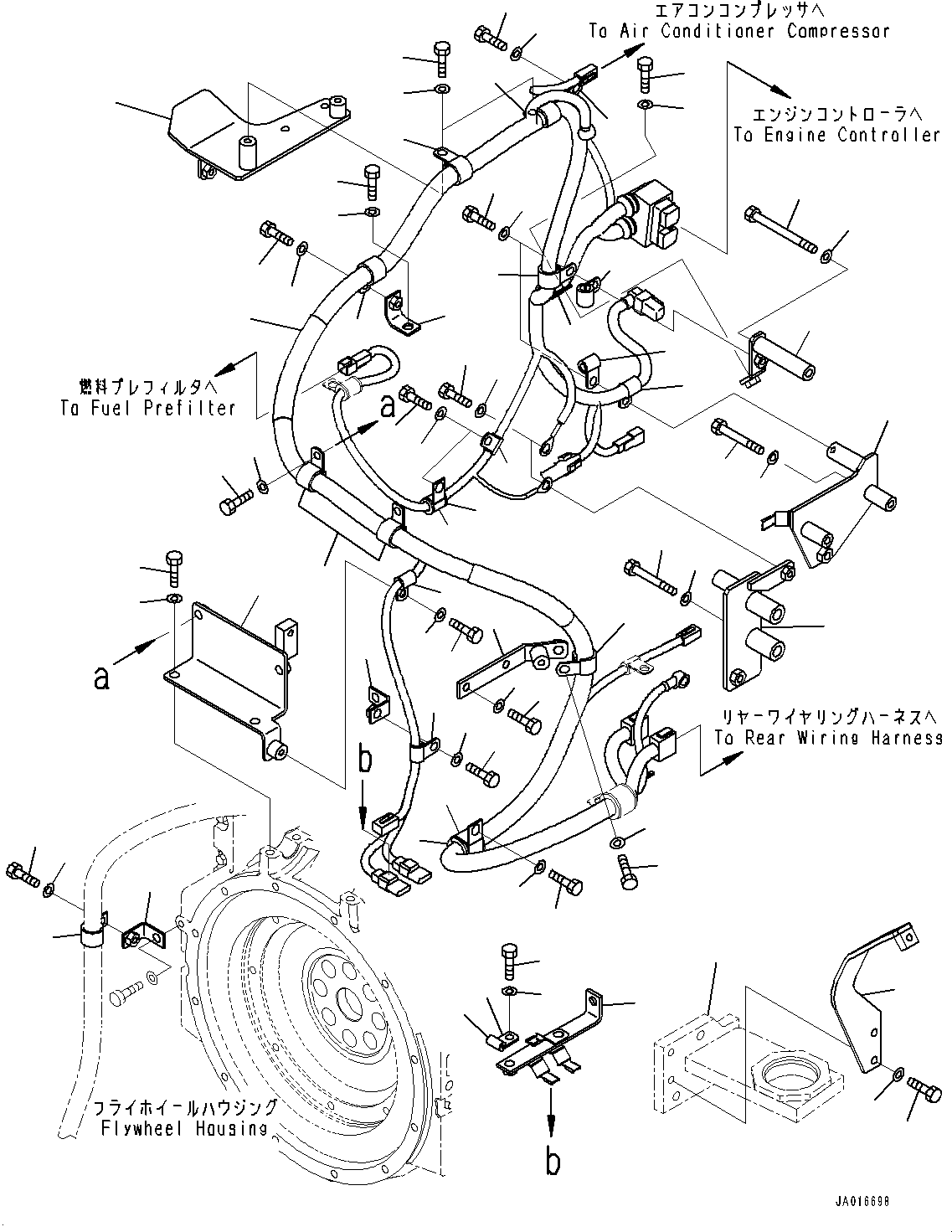 Wheel Loaders Komatsu / WA250-6 S/N 75053-UP (North America Standard Machine)(0000454c) / Engine Wiring Harness, Wiring Harness (#75053-)(B004001 : B0110-001001)