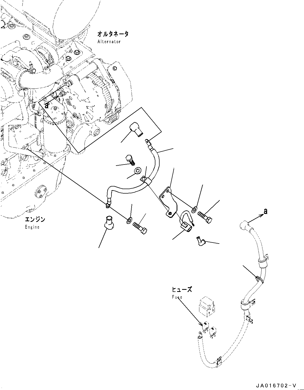 Wheel Loaders Komatsu / WA250-6 S/N 75053-UP (North America Standard Machine)(0000454c) / Engine Wiring Harness, Starting Motor Cable (#75041-)(B006005 : B0110-003005)