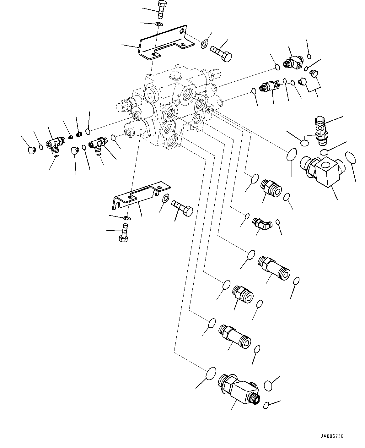 Wheel Loaders Komatsu / WA250-6 S/N 75053-UP (North America Standard Machine)(0000454c) / Hydraulic Control Valve, Control Valve Related Parts (#76072-)(H002004 : H0120-001003A)