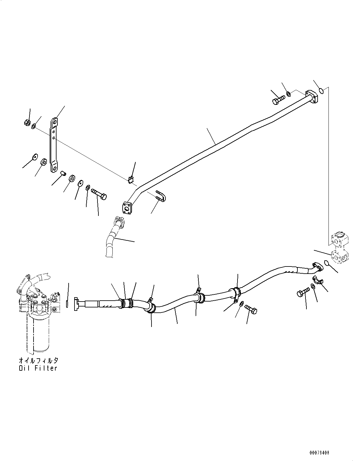 Wheel Loaders Komatsu / WA250-6 S/N 75053-UP (North America Standard Machine)(0000454c) / Hydraulic Piping, Filter Piping (#75053-75709)(H014006 : H4200-003006)