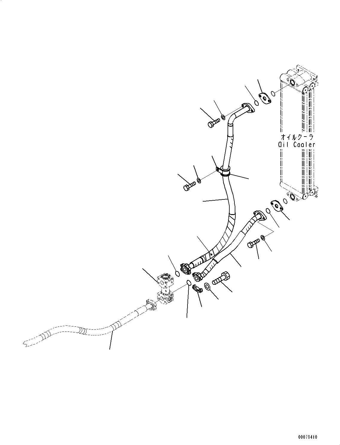 Wheel Loaders Komatsu / WA250-6 S/N 75053-UP (North America Standard Machine)(0000454c) / Hydraulic Piping, Oil Cooler Piping (#75053-75709)(H010009 : H4200-001008)