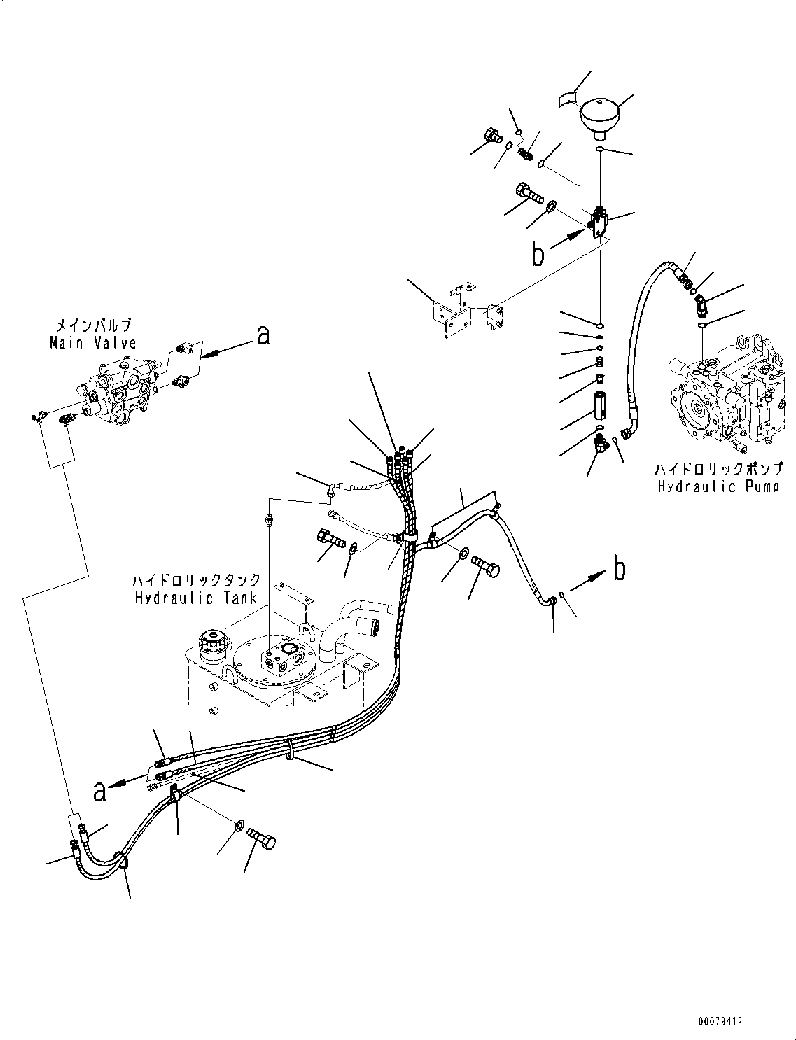 Wheel Loaders Komatsu / WA250-6 S/N 75053-UP (North America Standard Machine)(0000454c) / Hydraulic Piping, Work Equipment Control Proportional Pressure Control (PPC) Piping (2/2) (#75053-)(H010011 : H4200-001009)