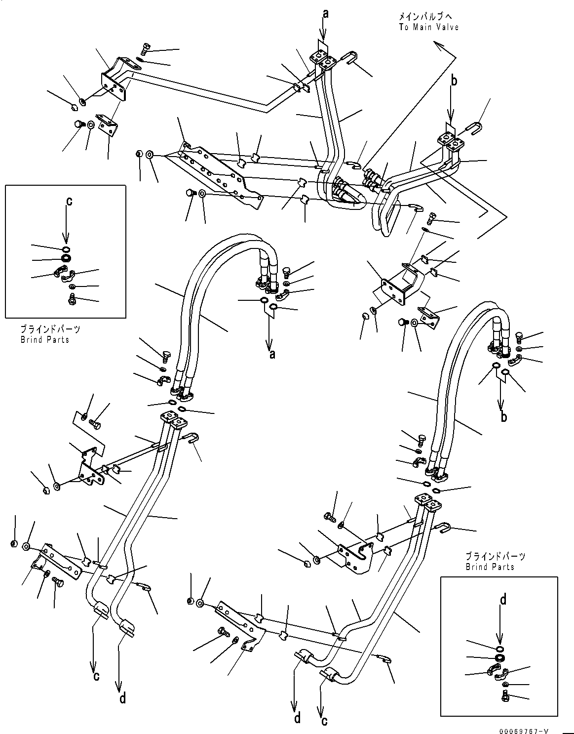 Wheel Loaders Komatsu / WA250-6 S/N 75053-UP (North America Standard Machine)(0000454c) / Hydraulic Piping, Piping (#75042-77349)(H012014 : H4200-005012)