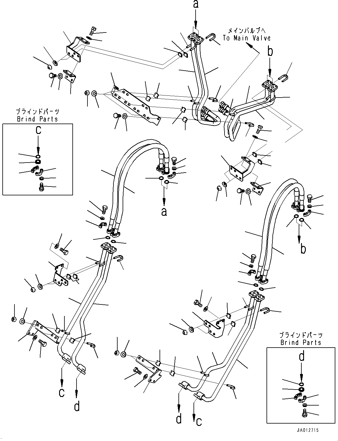 Wheel Loaders Komatsu / WA250-6 S/N 75053-UP (North America Standard Machine)(0000454c) / Hydraulic Piping, Piping (#77350-)(H012015 : H4200-005012A)