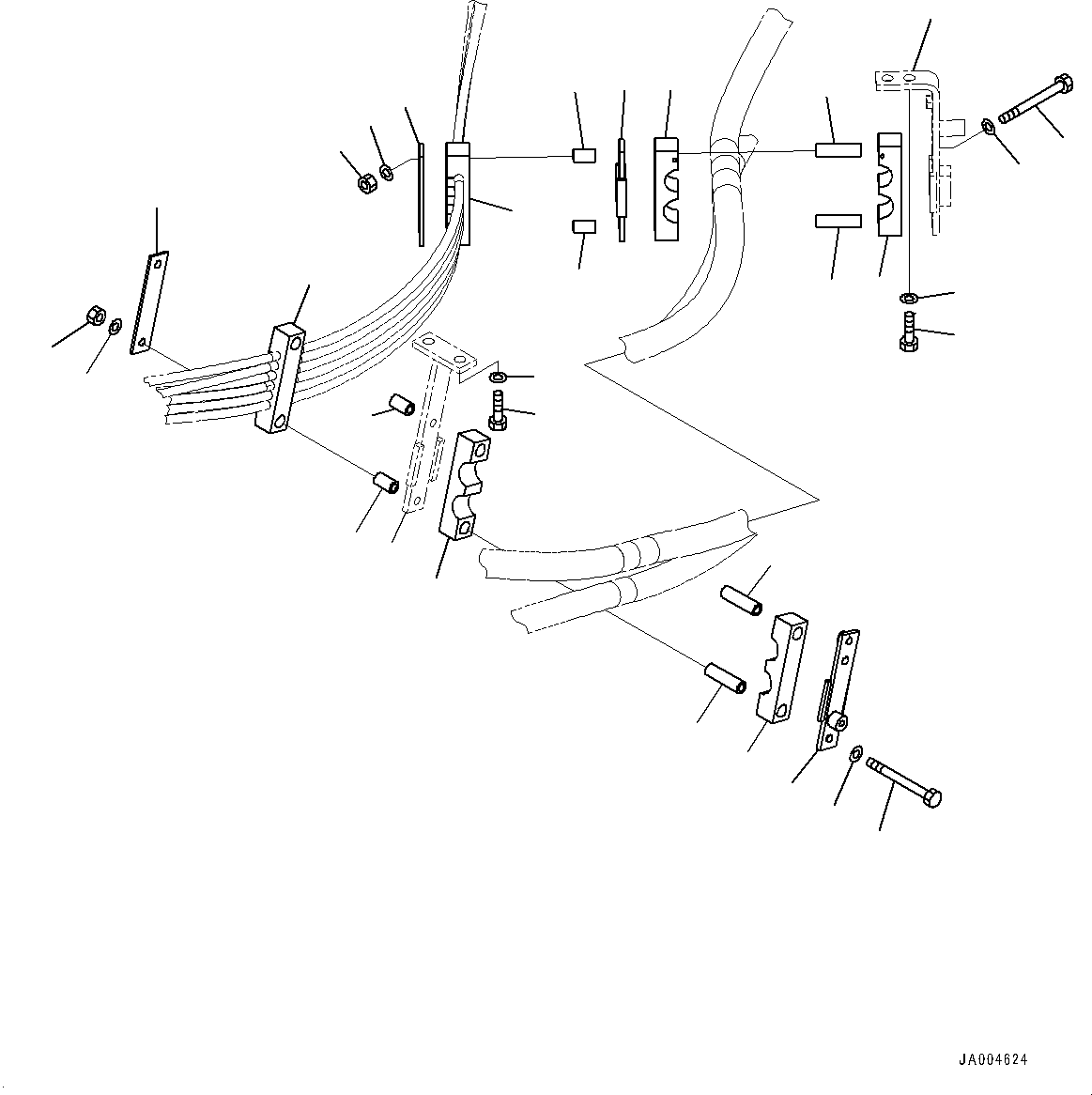 Wheel Loaders Komatsu / WA250-6 S/N 75053-UP (North America Standard Machine)(0000454c) / Hydraulic Piping, Work Equipment Control Proportional Pressure Control (PPC) Piping (1/2) (#75042-)(H016003 : H4200-007002)