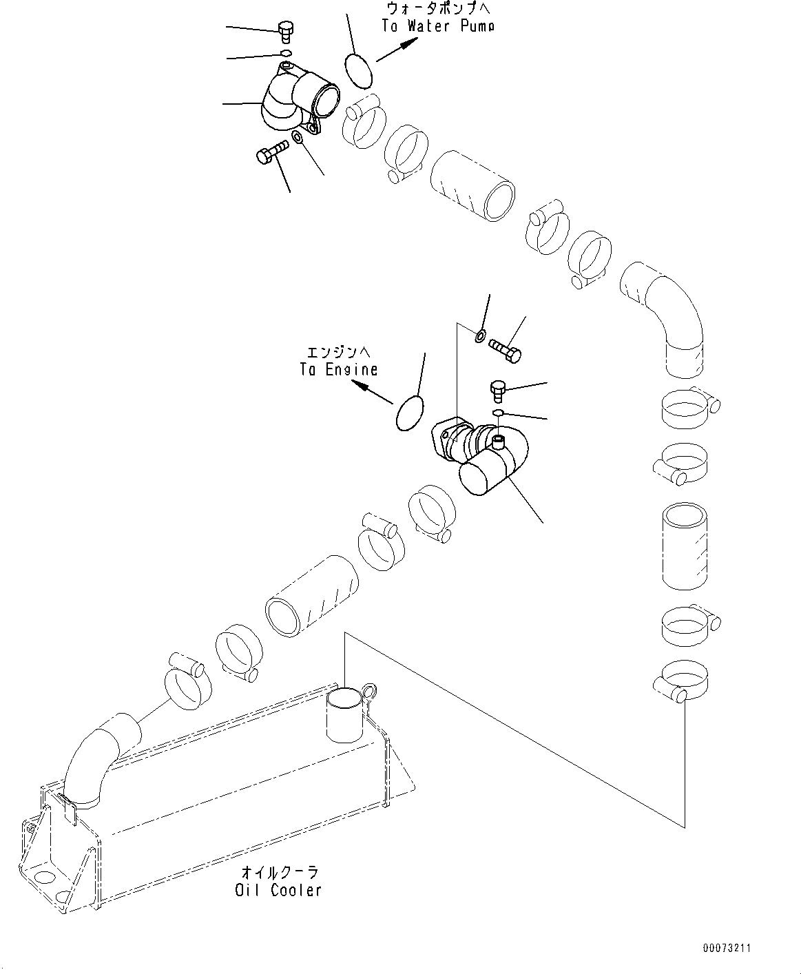 Wheel Loaders Komatsu / WA600-6 S/N 60638-UP(0000455c) / Engine, Oil Cooler Piping (#60638-)(B001006 : B0000-001006)