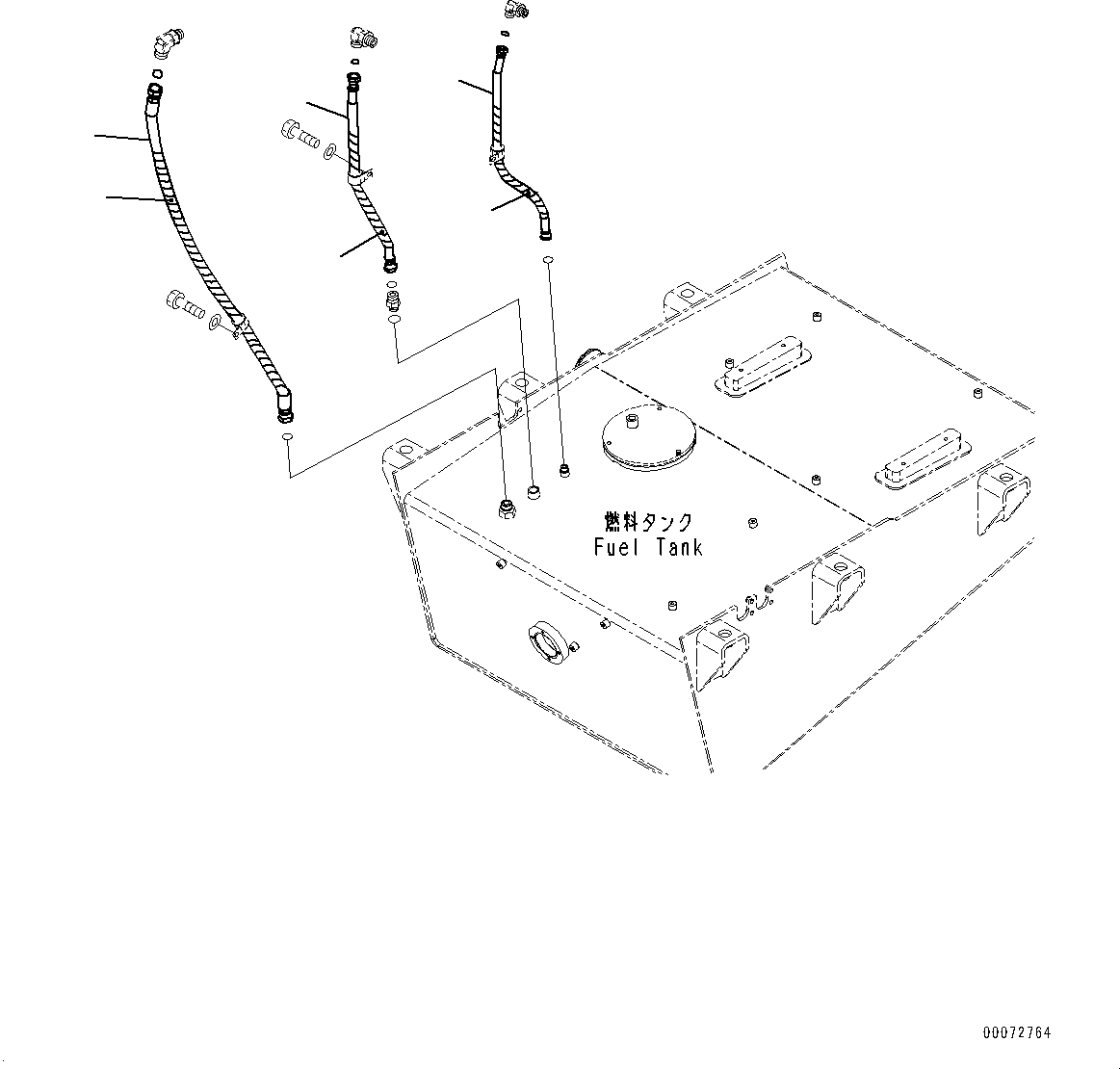Wheel Loaders Komatsu / WA600-6 S/N 60638-UP(0000455c) / Fuel Tank, Fuel Piping (#60638-)(D001002 : D0100-002002)