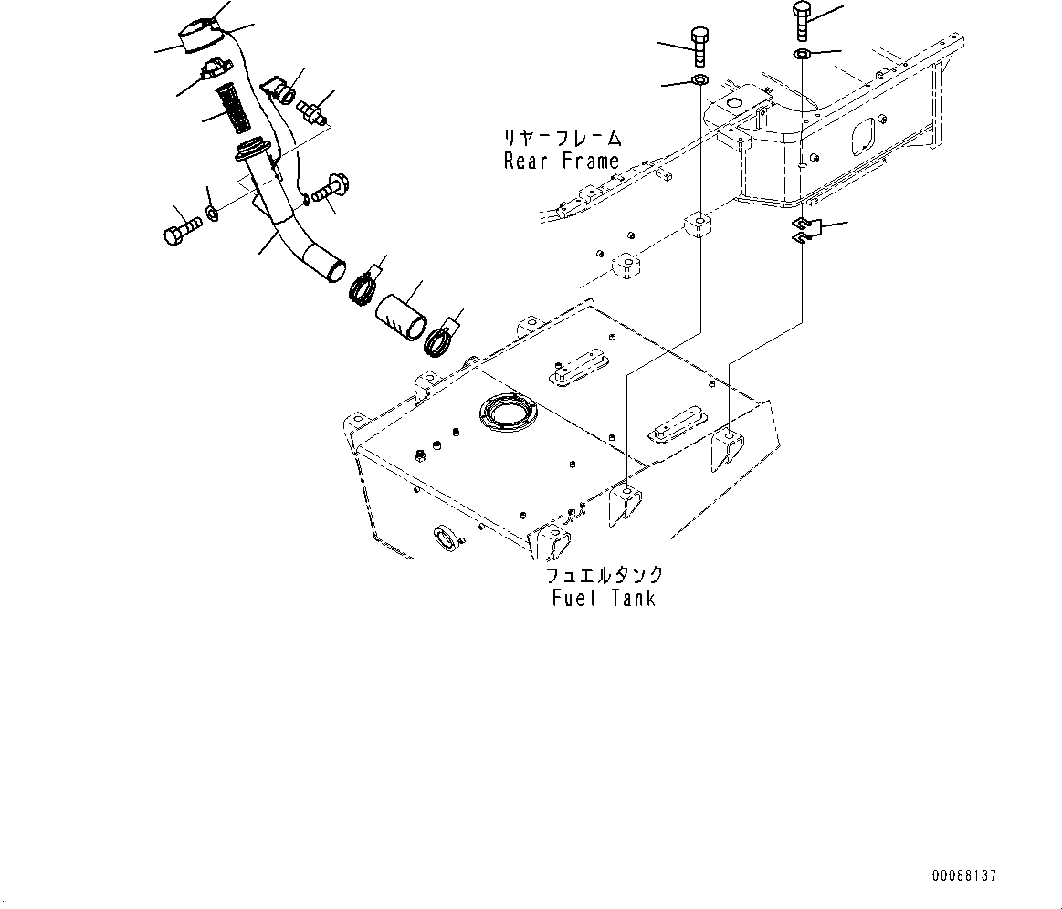 Wheel Loaders Komatsu / WA600-6 S/N 60638-UP(0000455c) / Fuel Tank, Fuel Filter (#60638-)(D004003 : D0100-007003)