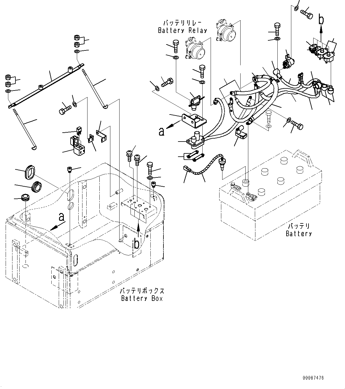 Wheel Loaders Komatsu / WA600-6 S/N 60638-UP(0000455c) / Battery, Battery Box Wiring Harness (#60638-)(E003002 : E0120-003002)