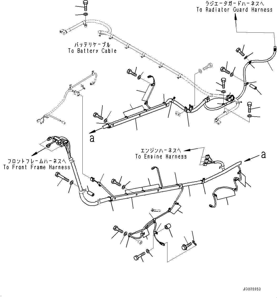 Wheel Loaders Komatsu / WA600-6 S/N 60638-UP(0000455c) / Rear Electric Wiring Harness, Rear Wiring Harness (#60638-)(E011001 : E0202-003001)