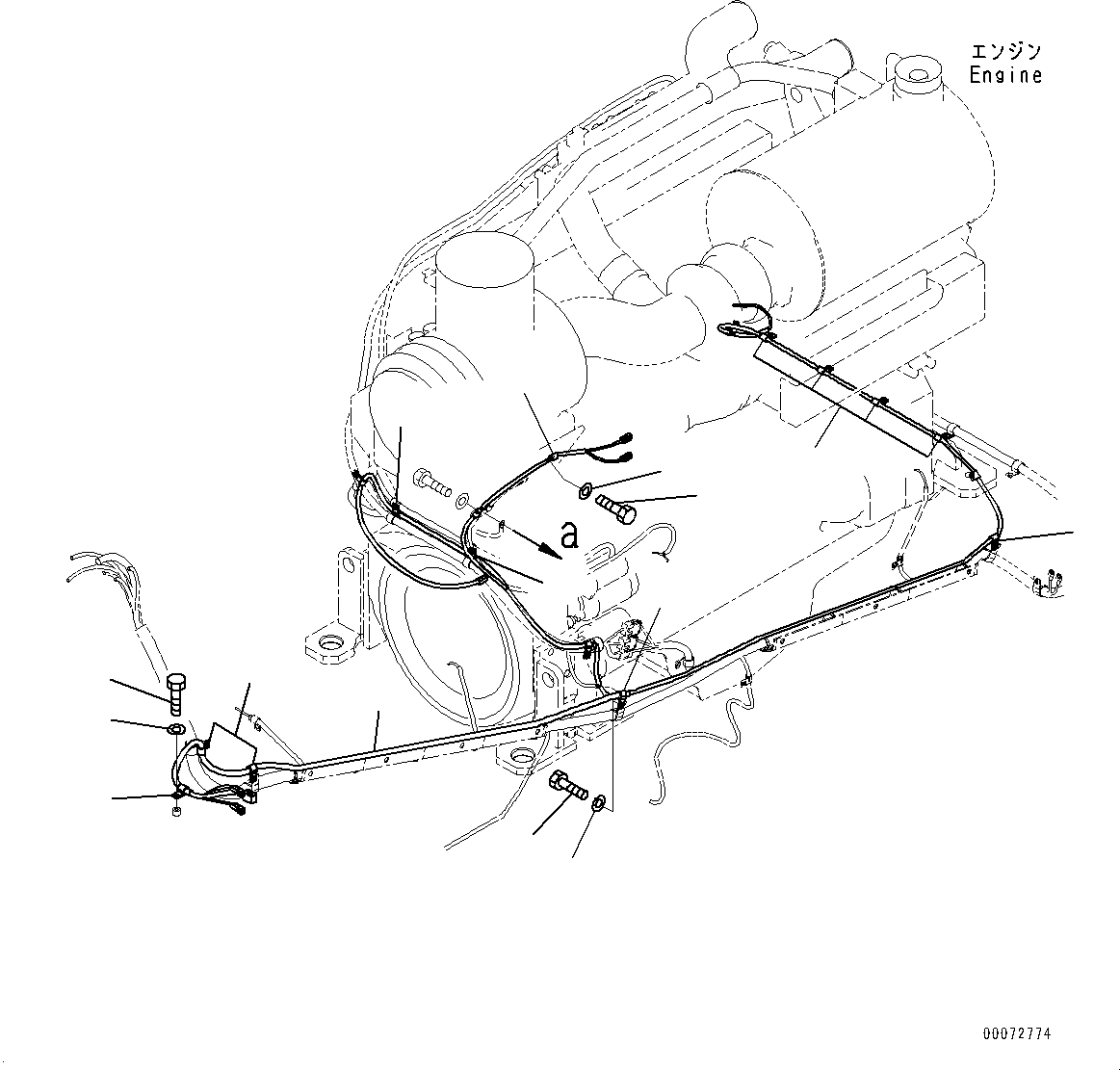 Wheel Loaders Komatsu / WA600-6 S/N 60638-UP(0000455c) / Rear Electric Wiring Harness, Vehicle Health Monitoring System (VHMS) Wiring Harness (#60638-)(E011005 : E0202-003005)