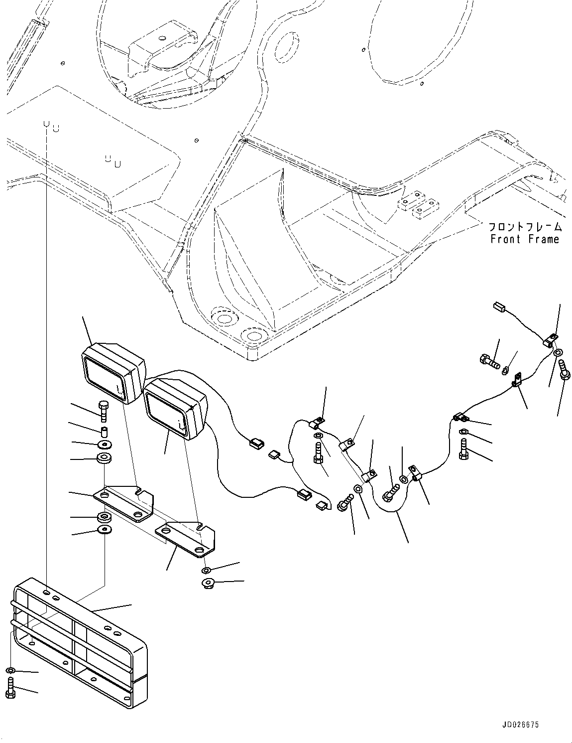 Wheel Loaders Komatsu / WA600-6 S/N 60638-UP(0000455c) / Front Lamp, Working Lamp (#60638-)(E018002 : E0300-003002)