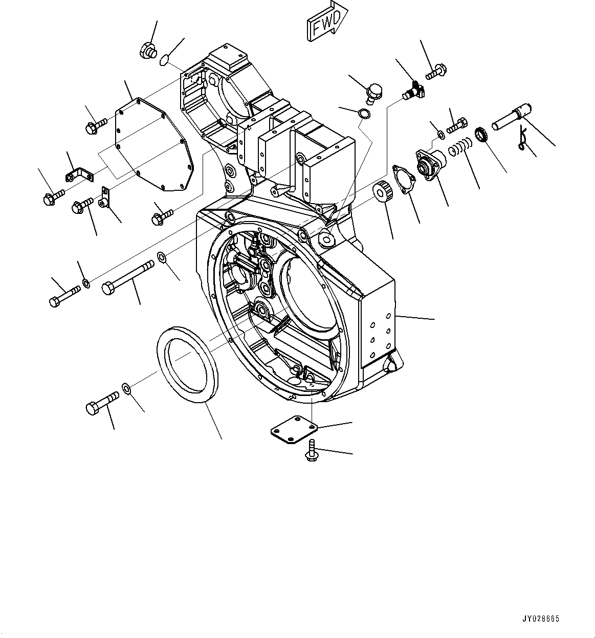 Engines Komatsu / SAA6D170E-5AR S/N 610512-UP (For WA600-6R/WD600-6R)(0000457c) / Flywheel Housing,  (#610512-612783)(B012001 : A2210-001001)