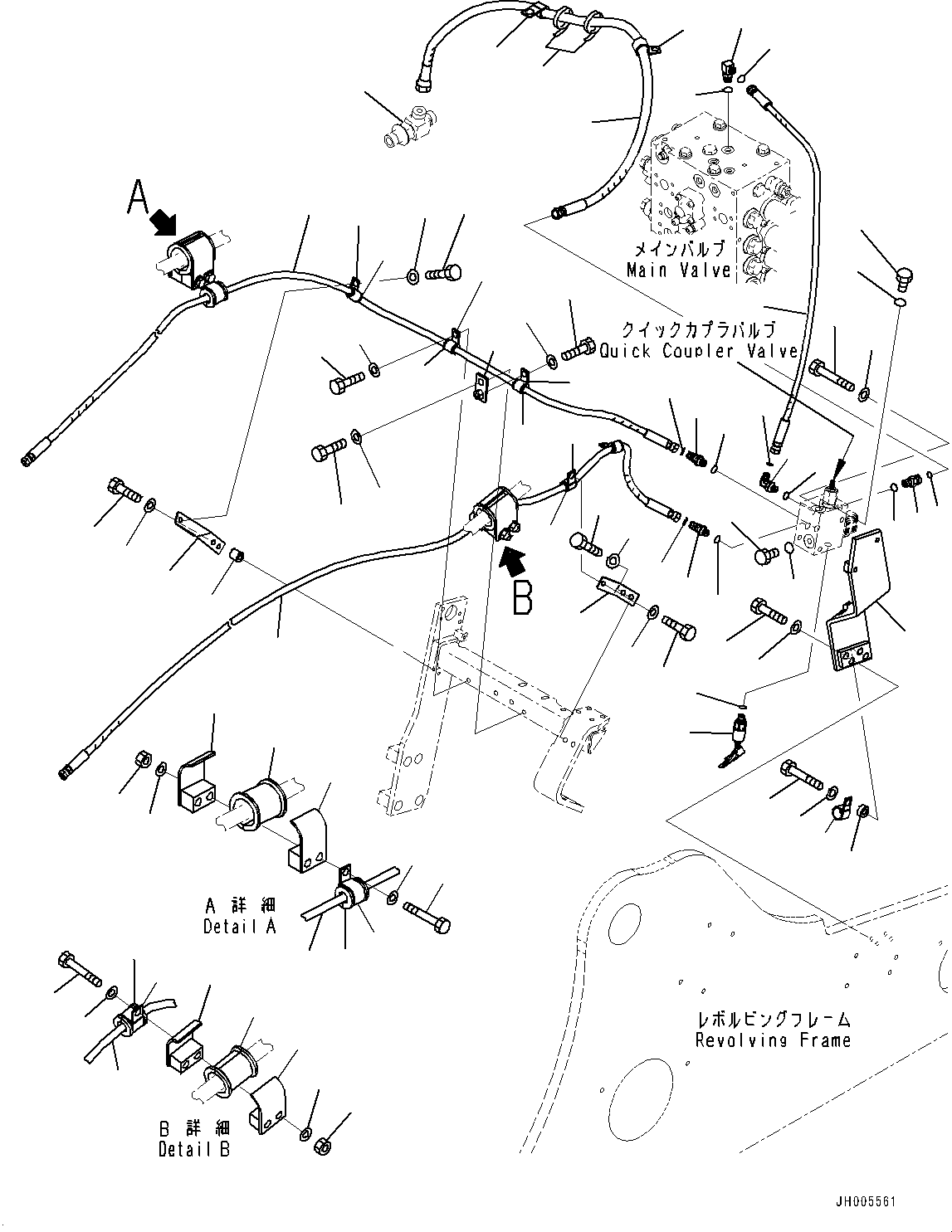 Excavators Komatsu / HB205-1 S/N 1001-UP(0000458C) / Quick Coupler Piping, Piping (#1001-1408)(H032002 : H1271-001002)