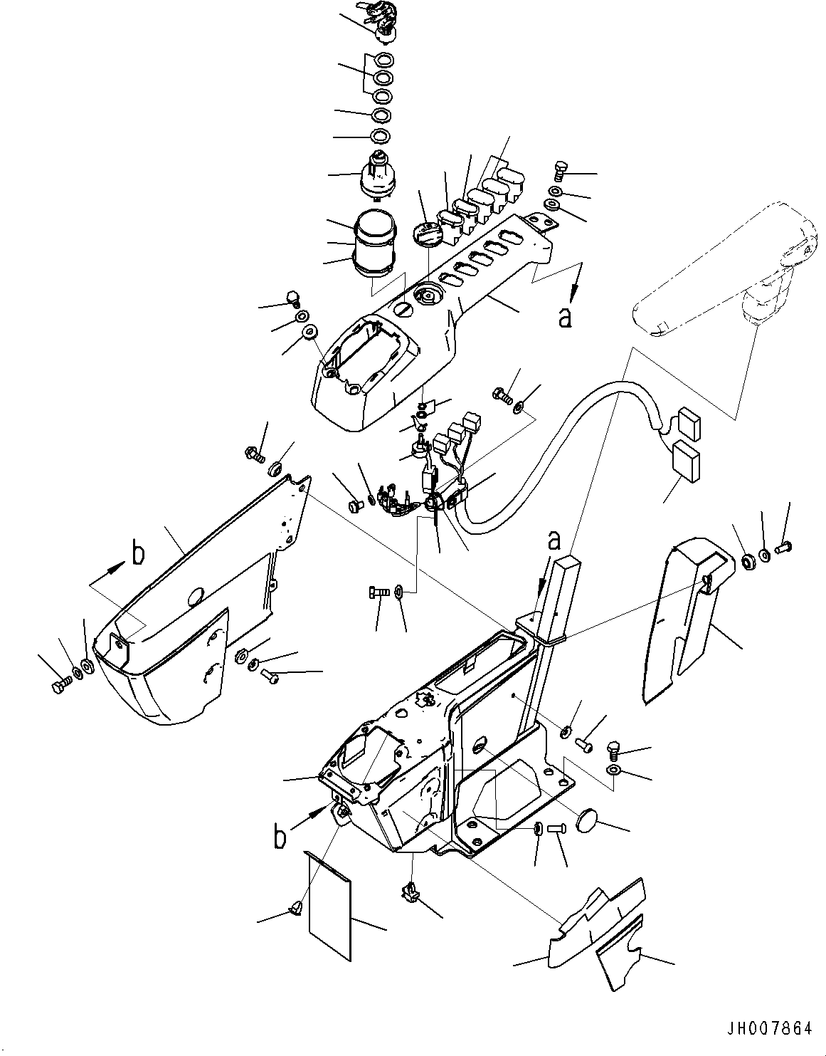 Excavators Komatsu / HB205-1 S/N 1001-UP(0000458C) / Cab, Floor, Armrest, R.H. (#1001-)(K019050 : K1110-002044)