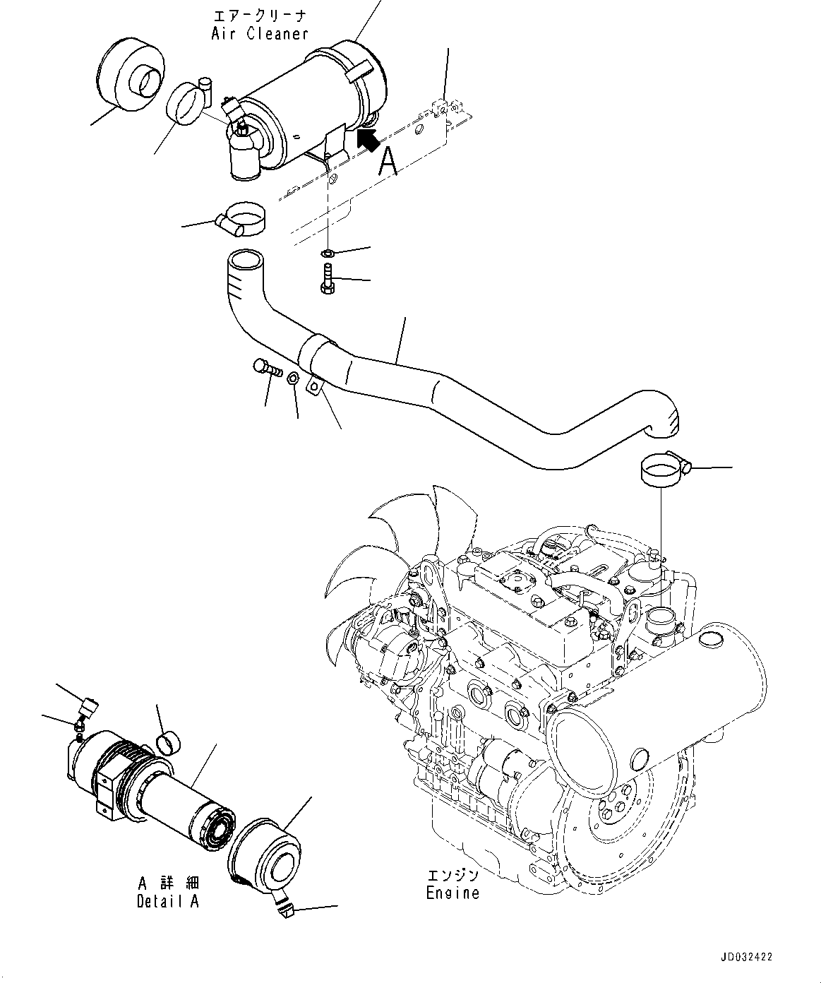 Excavators Komatsu / PC35MR-3 S/N 16595-UP(0000460c) / Air Cleaner (#16595-)(B002001 : B0300-002001)