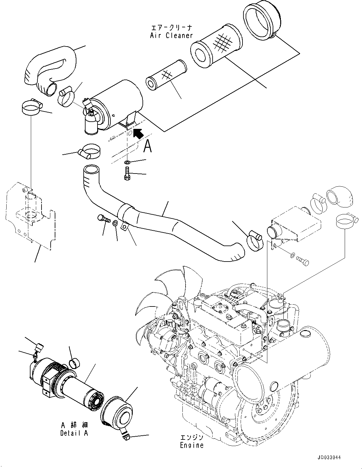 Excavators Komatsu / PC35MR-3 S/N 16595-UP(0000460c) / Air Cleaner (#16595-)(B005001 : B0300-005001)