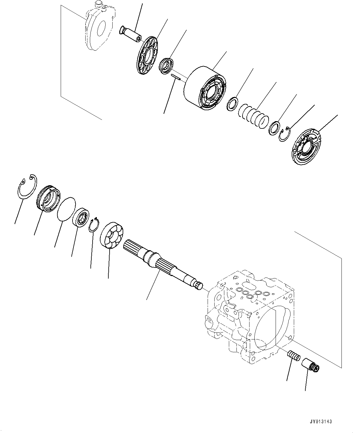 Excavators Komatsu / PC35MR-3 S/N 16595-UP(0000460c) / Engine Unit, Inner Parts, Main Pump (2/6) (#19179-)(B009007 : B9999-026007)