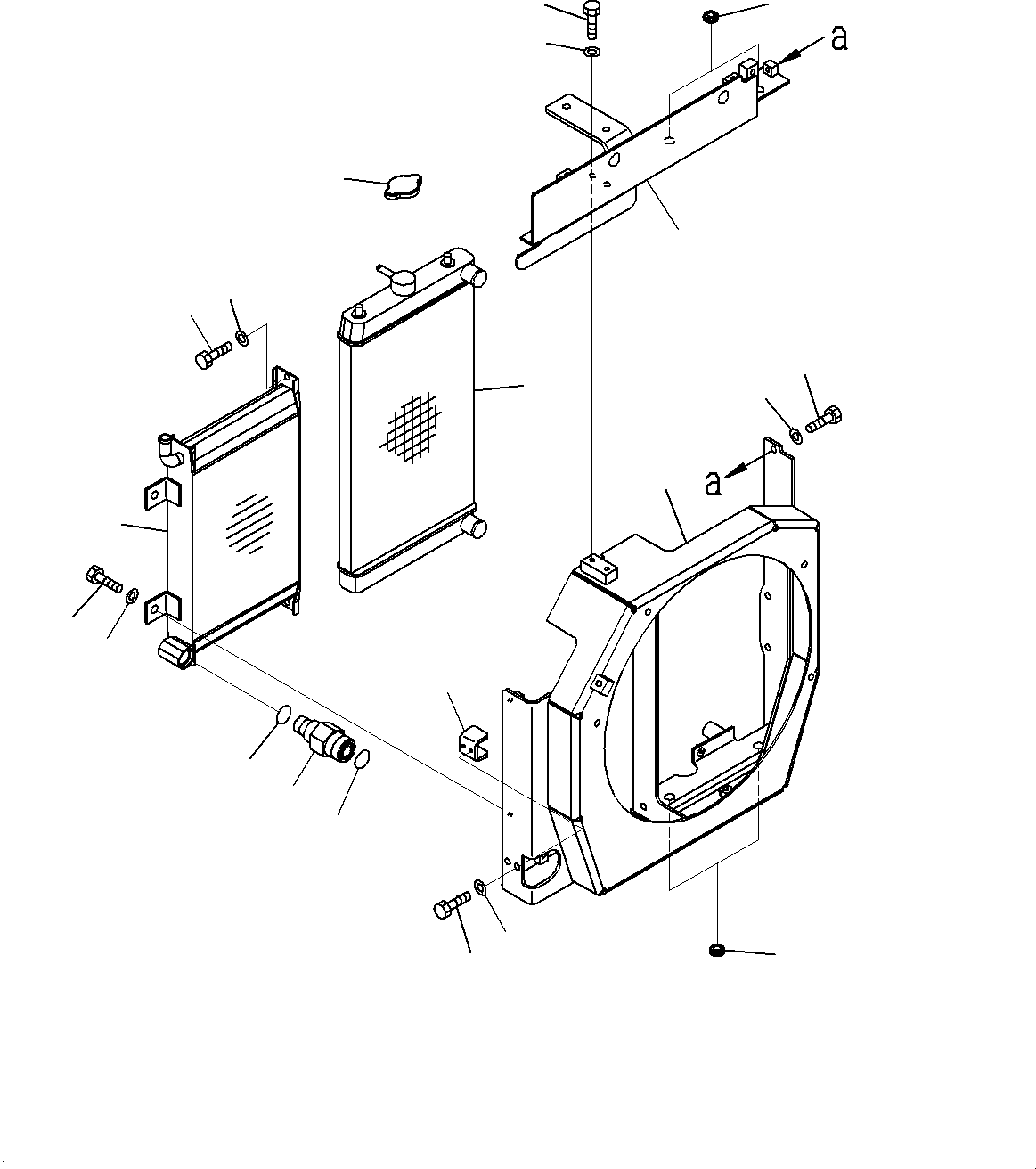 Excavators Komatsu / PC35MR-3 S/N 16595-UP(0000460c) / Cooling System, Radiator and Oil Cooler (#16595-)(C001001 : C0100-001001)