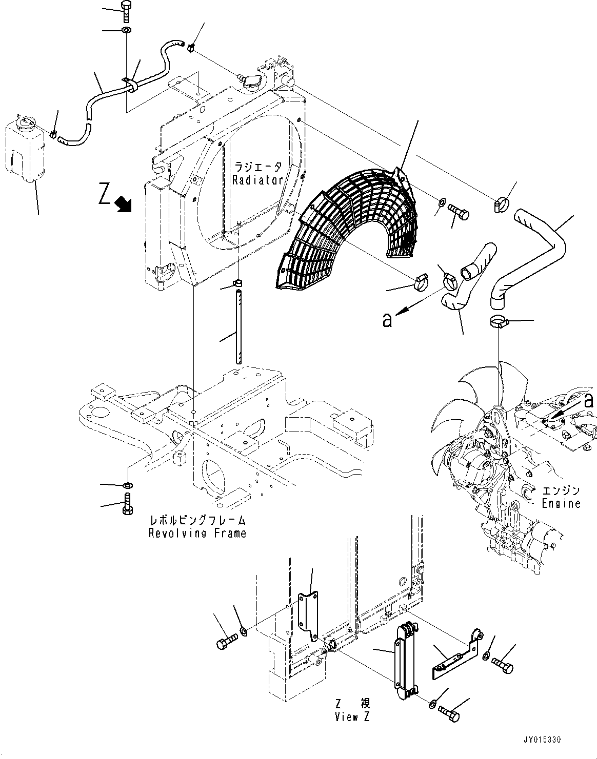 Excavators Komatsu / PC35MR-3 S/N 16595-UP(0000460c) / Cooling System, Radiator Piping (#16595-)(C001003 : C0100-001003)