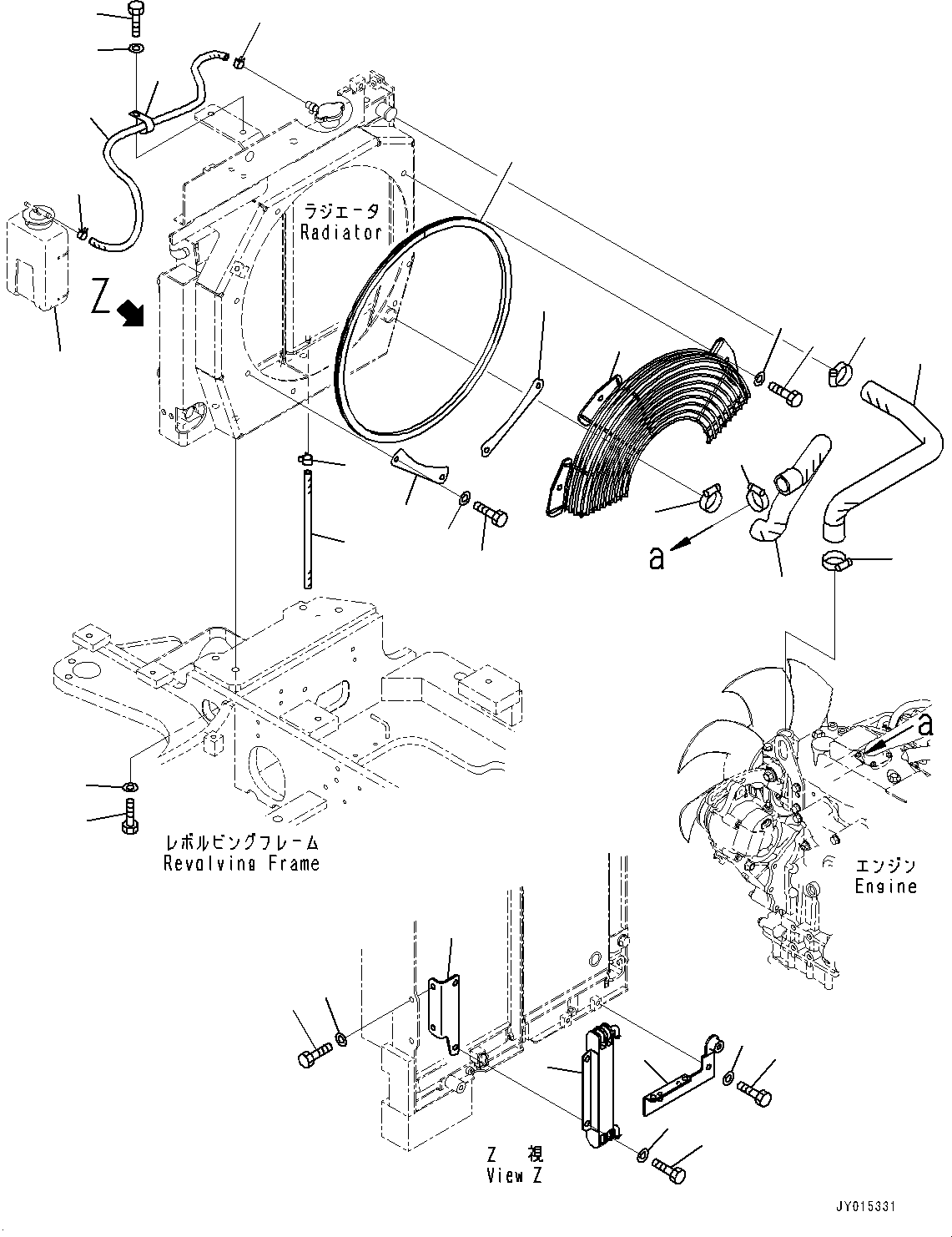 Excavators Komatsu / PC35MR-3 S/N 16595-UP(0000460c) / Cooling System, Radiator Piping (#16595-)(C002003 : C0100-002003)