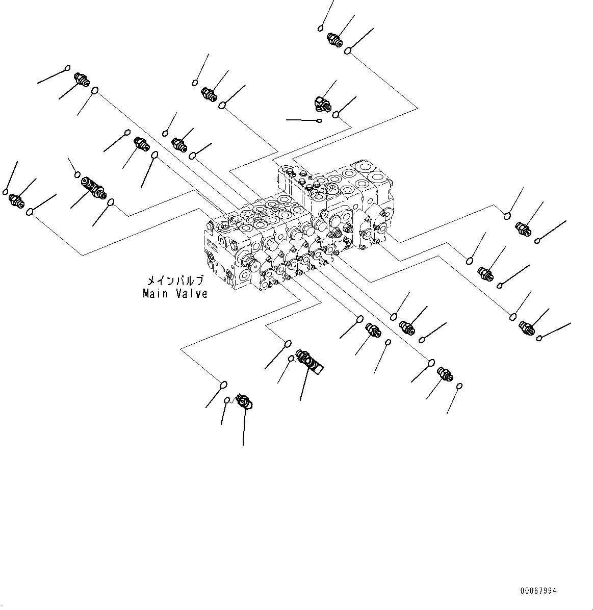 Excavators Komatsu / PC35MR-3 S/N 16595-UP (EU Spec.)(0000461c) / Control Valve, Connecting Parts (3/3) (#18001-)(H006016 : H0120-021015)