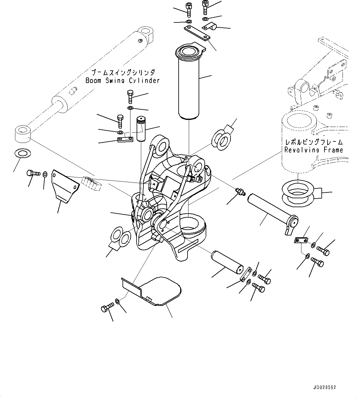 Excavators Komatsu / PC35MR-3 S/N 16595-UP (EU Spec.)(0000461c) / Boom Swing Bracket (#16595-18400)(J004001 : J1210-001001)