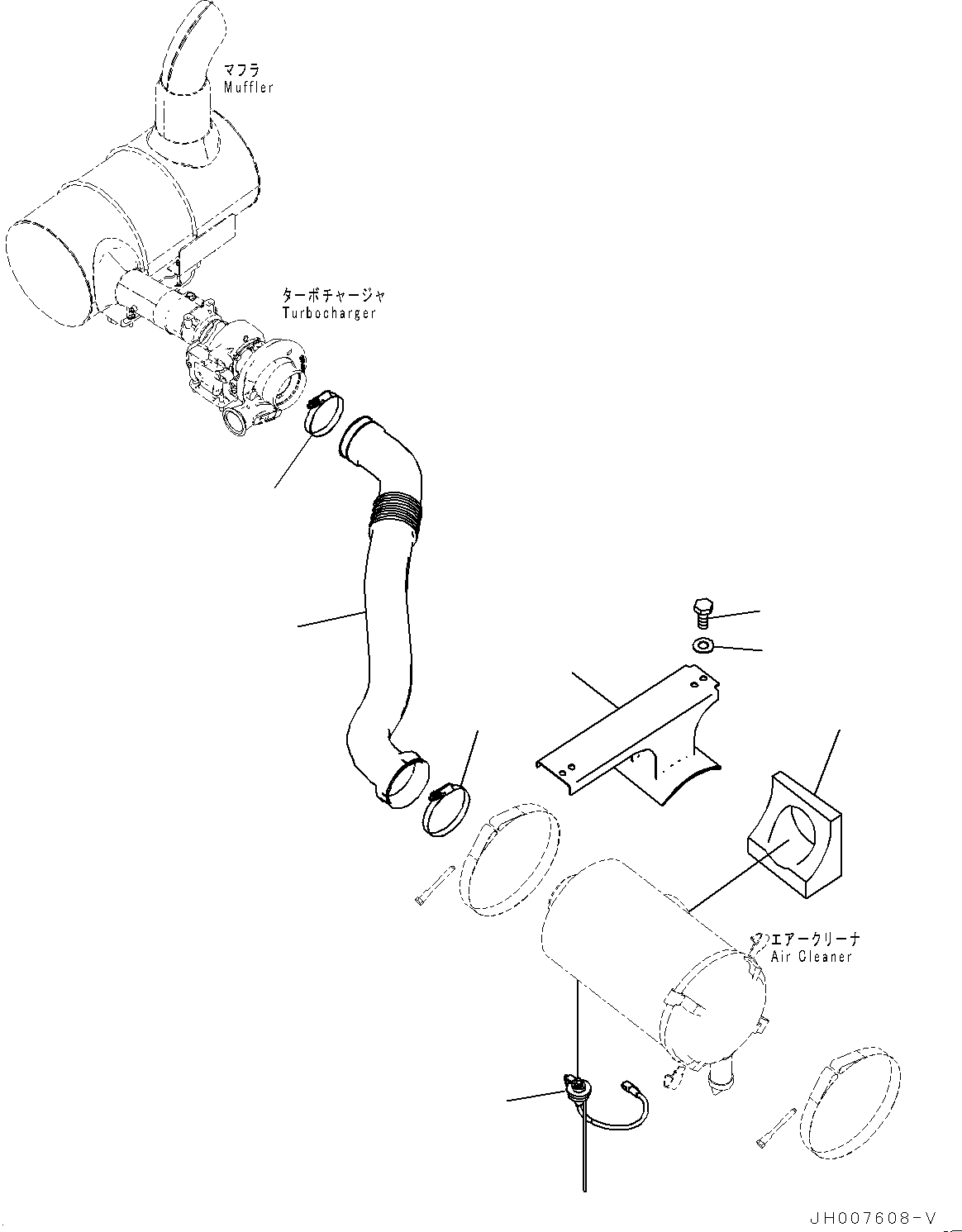 Excavators Komatsu / PC220-8 S/N 85001-UP(0000463c) / Air Intake Connector, Mounting (#85001-)(B003001 : B0200-002002)