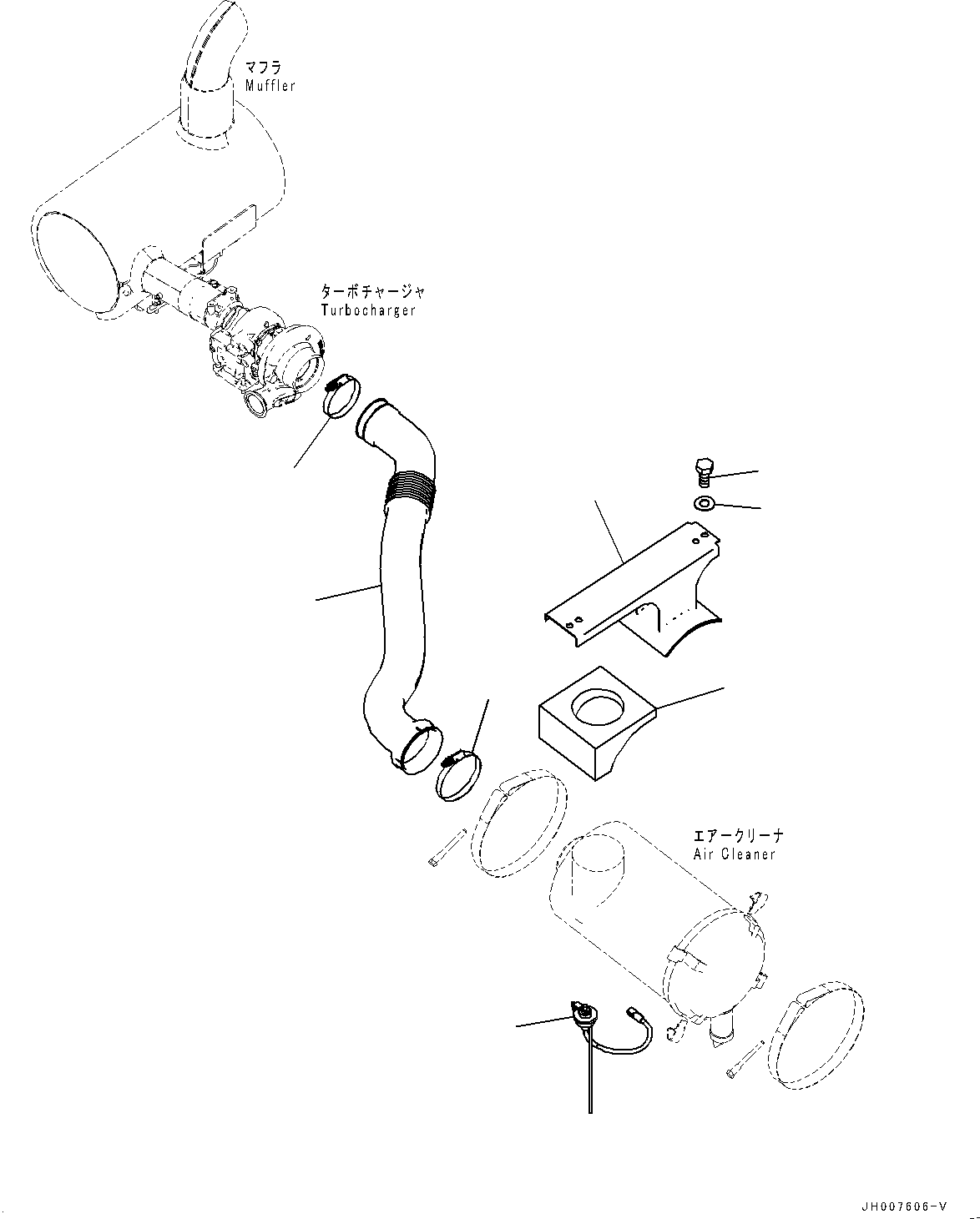 Excavators Komatsu / PC220-8 S/N 85001-UP(0000463c) / Air Intake Connector (#85001-)(B004001 : B0200-004002)