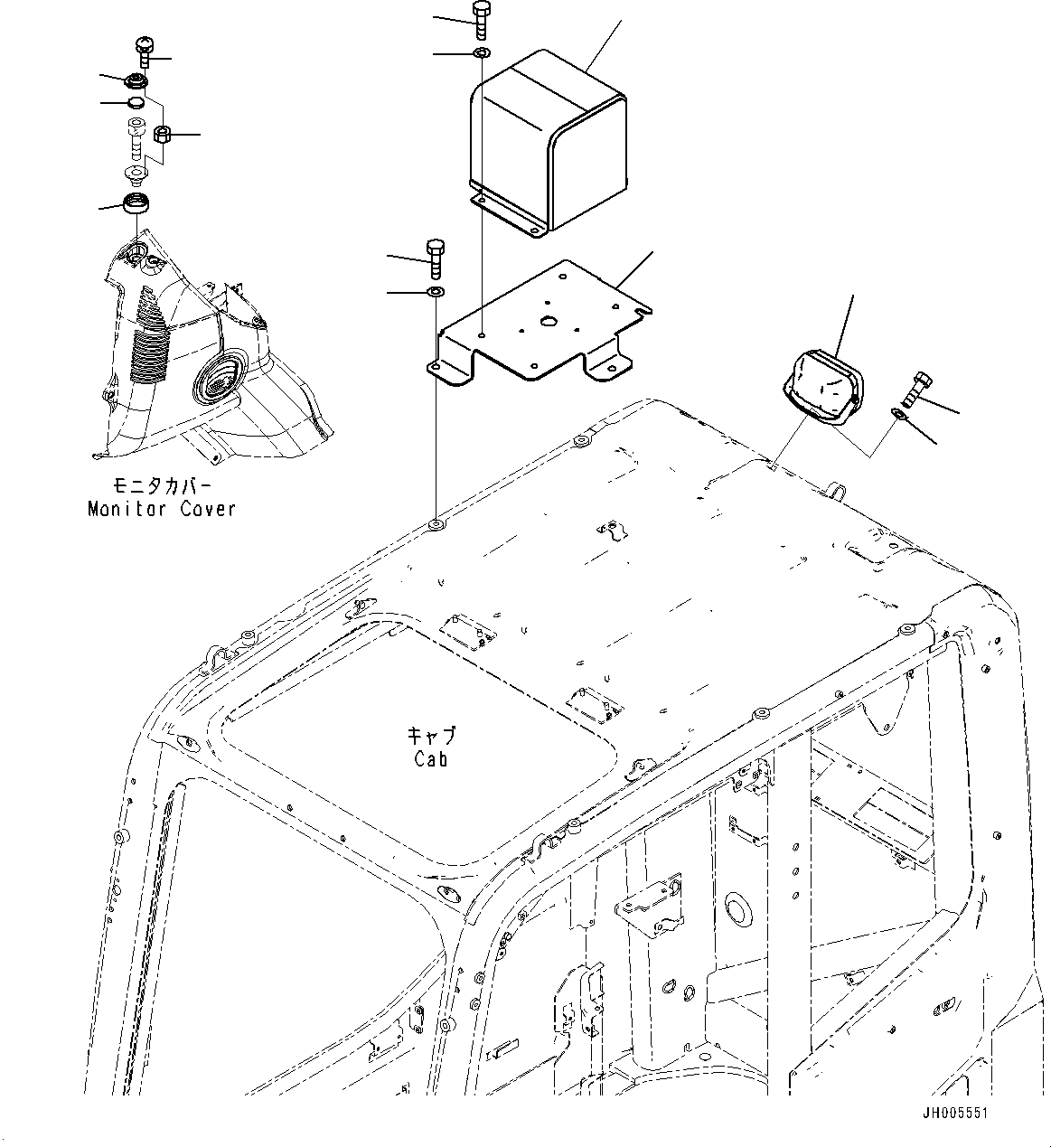Excavators Komatsu / PC220LC-8 S/N 85001-UP(0000464c) / Beacon Lamp,  (#85124-85367)(E014001 : E0340-004001)