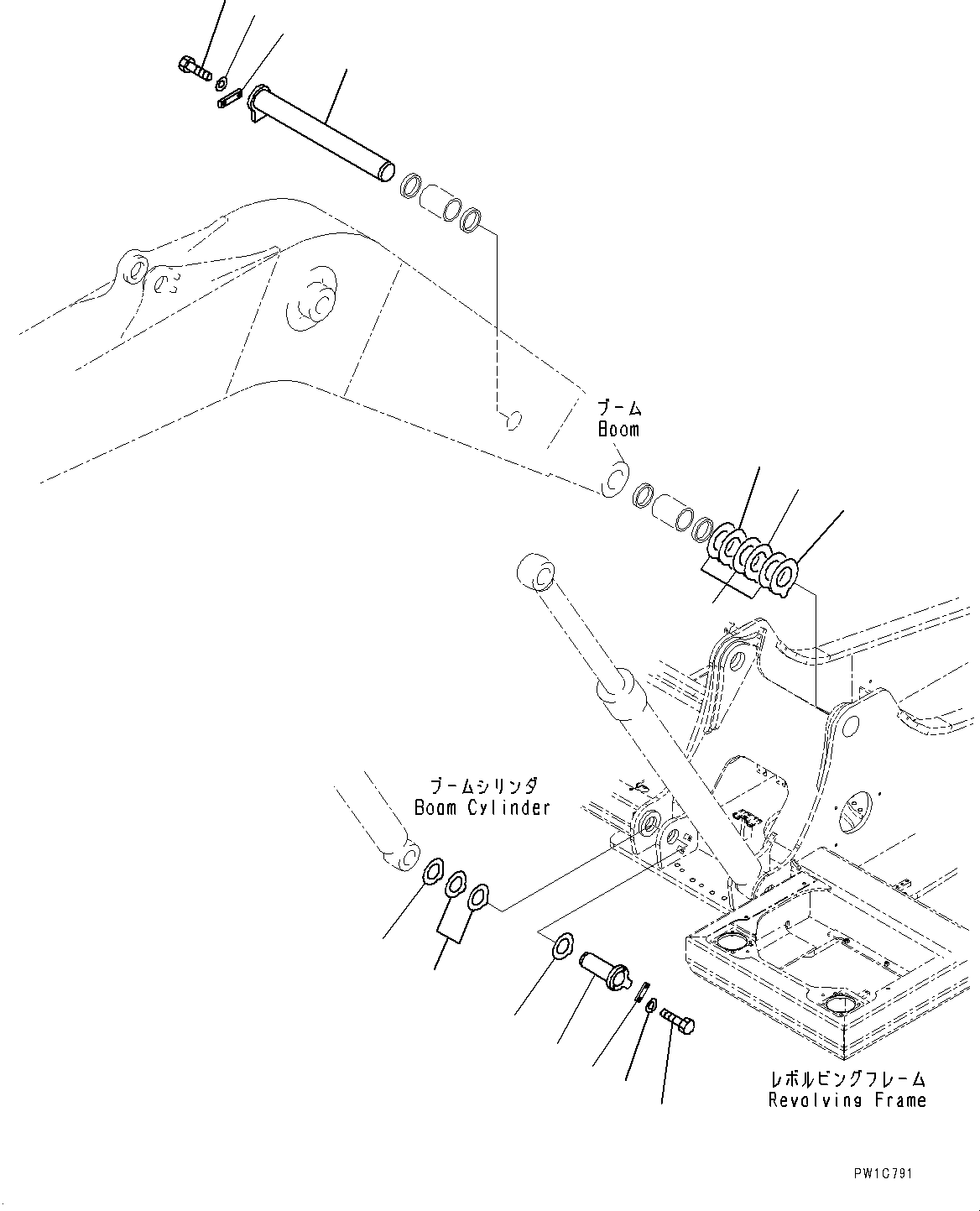 Excavators Komatsu / PC220LC-8 S/N 85001-UP(0000464c) / Boom Foot Pin (#85001-)(J008001 : J1310-002001)