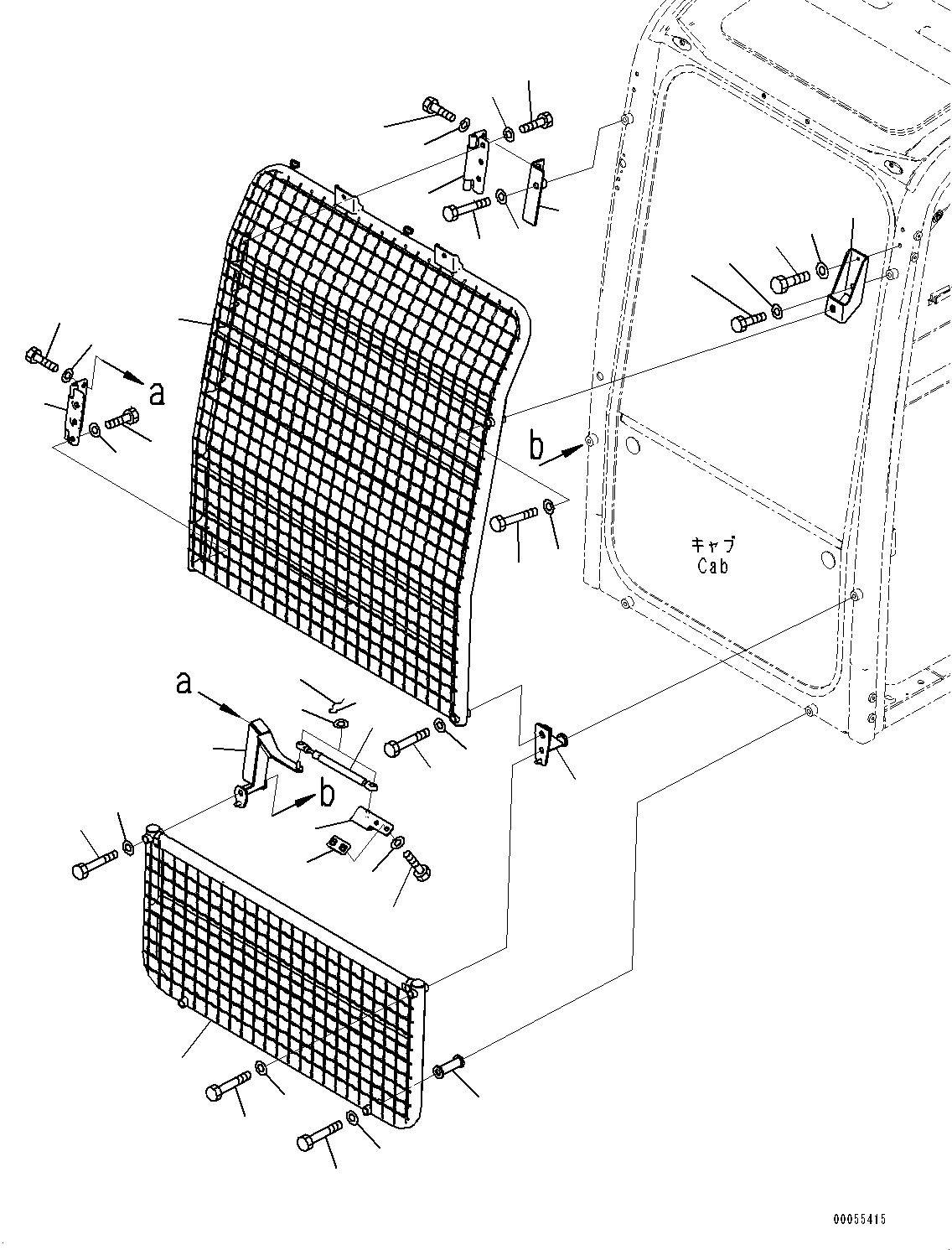 Excavators Komatsu / PC220LC-8 S/N 85001-UP(0000464c) / Front Guard (#85001-)(K014001 : K0230-003001)