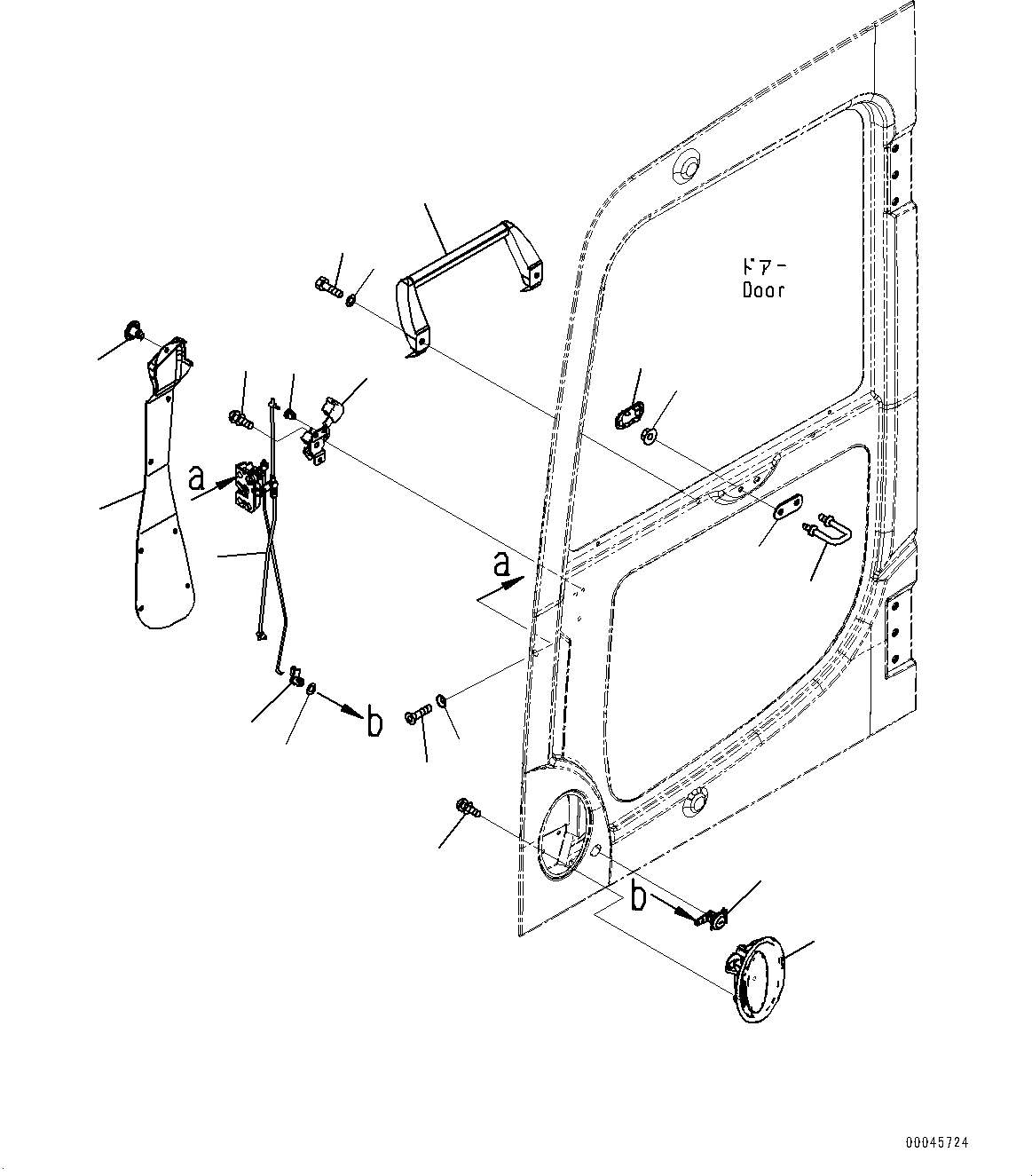 Excavators Komatsu / PC220LC-8 S/N 85001-UP(0000464c) / Cab, Door Lock (#85001-85345)(K058008 : K1110-178006)