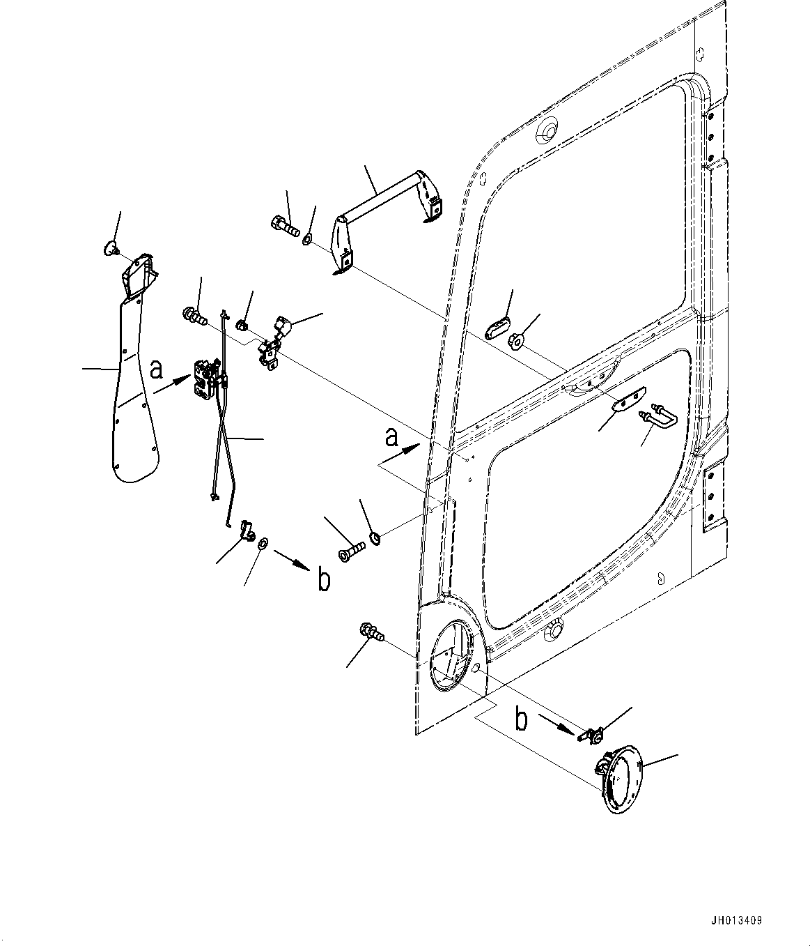 Excavators Komatsu / PC220LC-8 S/N 85001-UP(0000464c) / Cab, Door Lock (#85346-85485)(K035009 : K1110-129006A)
