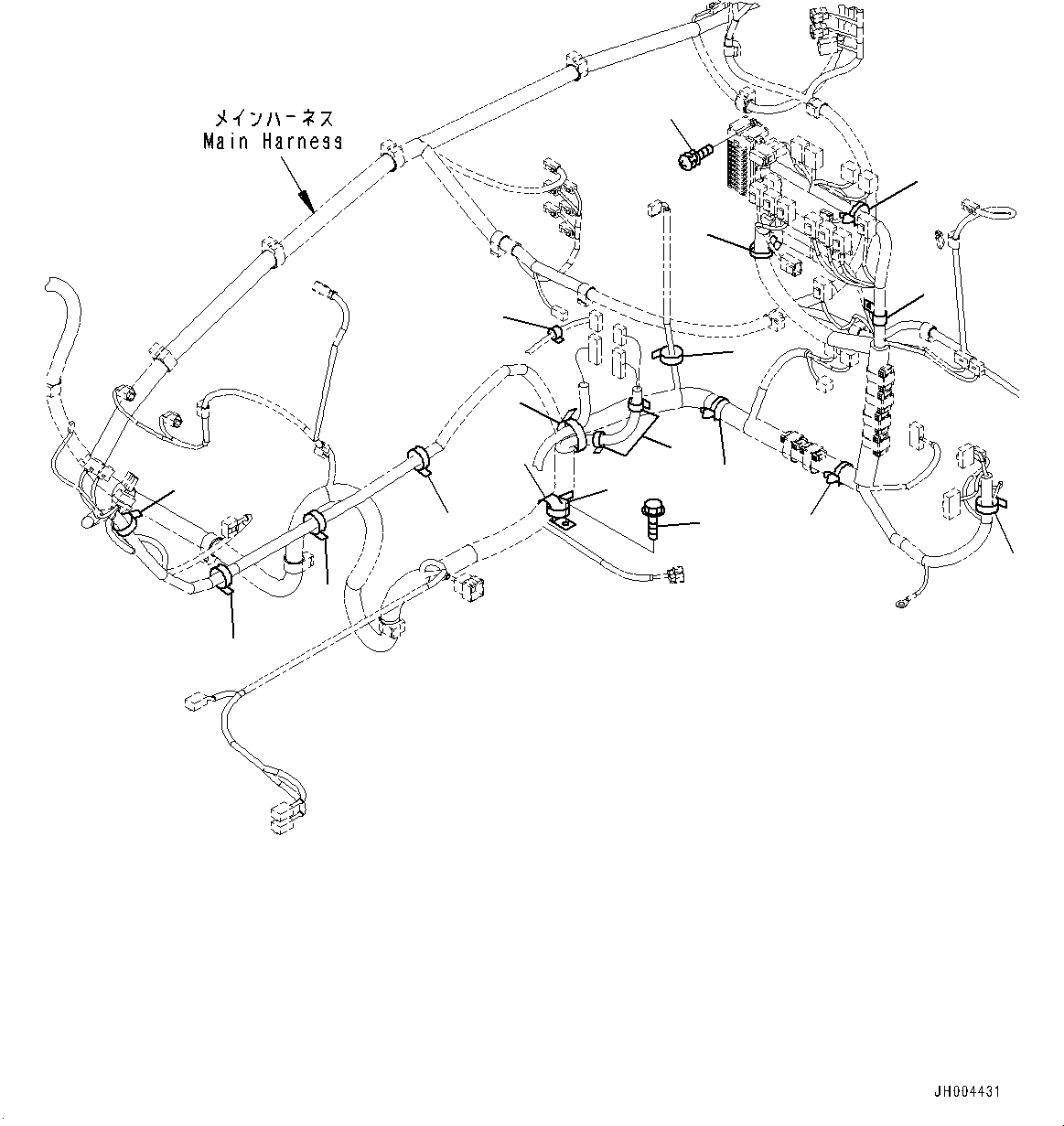 Excavators Komatsu / PC220LC-8 S/N 85001-UP(0000464c) / Cab, Cab In Parts, Main Wiring Harness Clamp (#85001-)(K033029 : K1110-127022)