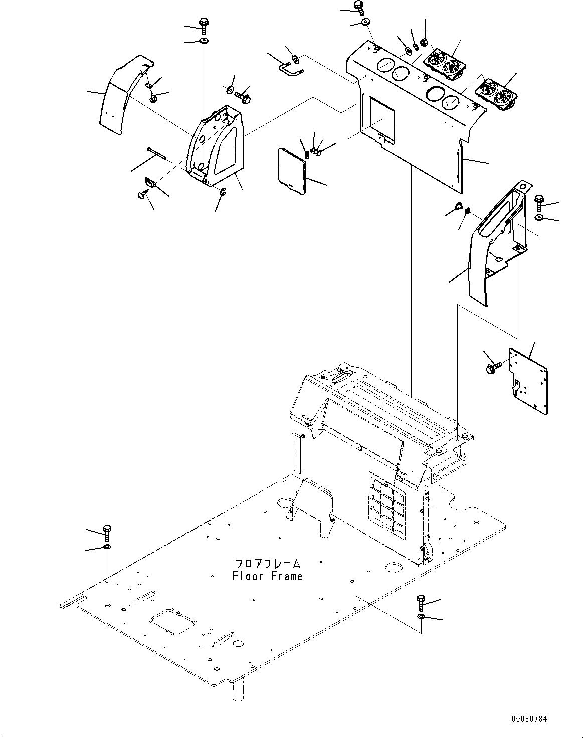 Excavators Komatsu / PC220LC-8 S/N 85001-UP(0000464c) / Cab, Cab In Parts, Rear Cover (#85001-)(K039030 : K1110-135023)