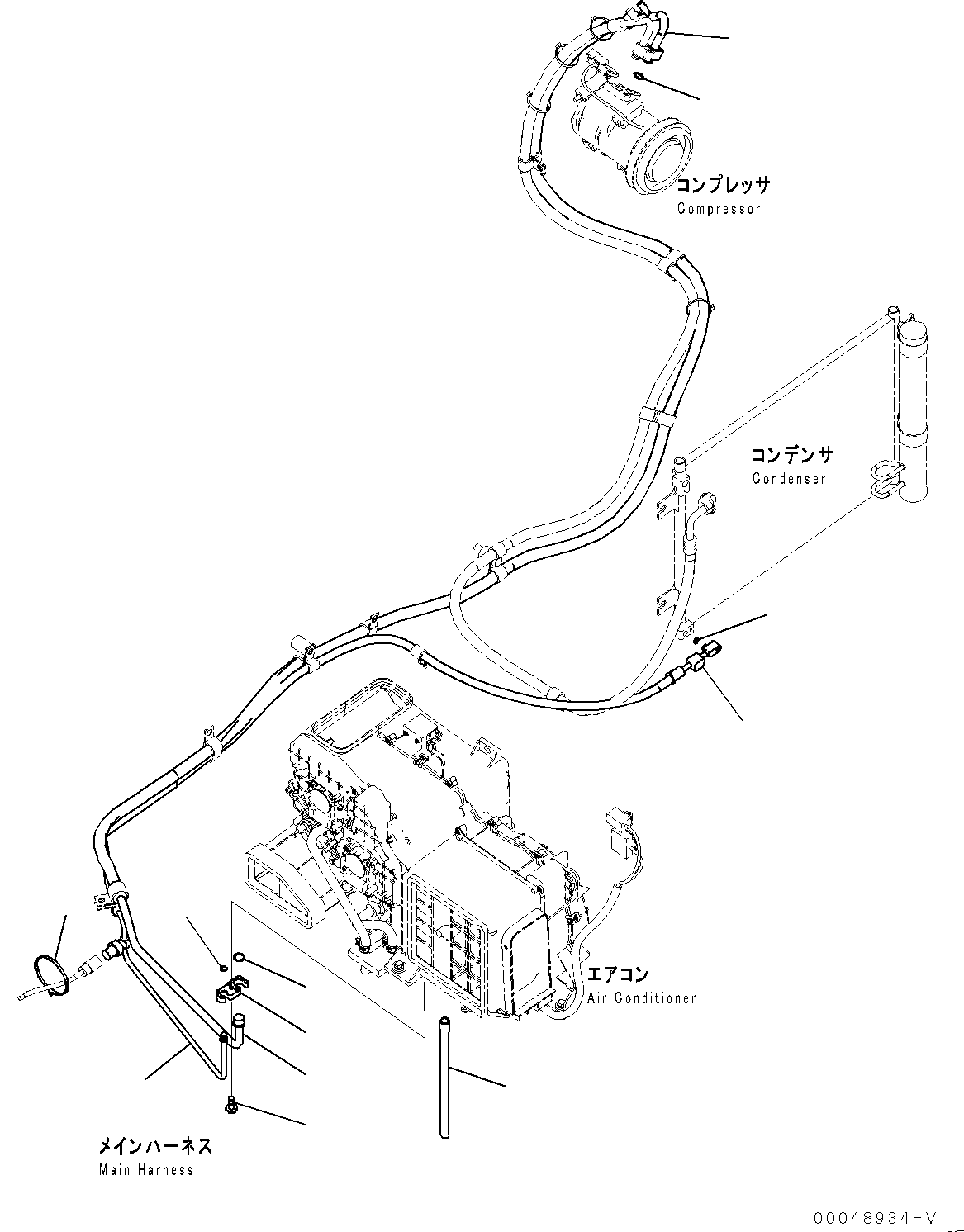 Excavators Komatsu / PC220LC-8 S/N 85001-UP(0000464c) / Cab, Floor, Air Conditioner Piping (#85001-)(K033057 : K1110-127048)