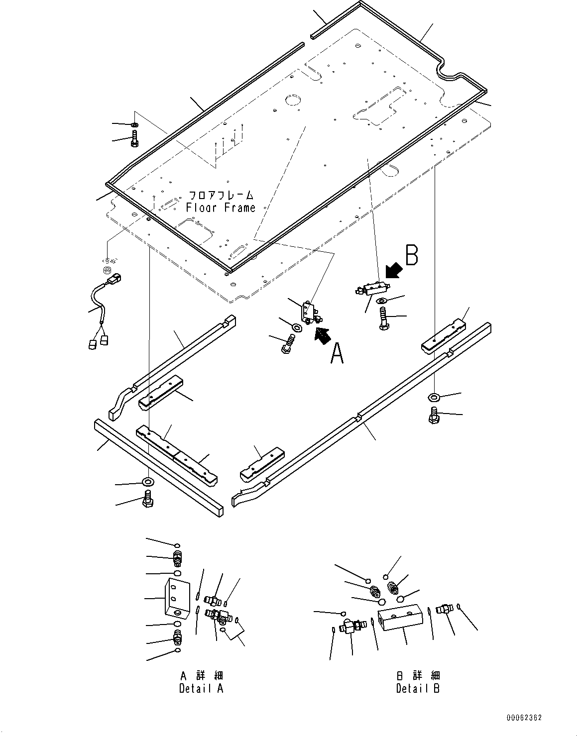 Excavators Komatsu / PC220LC-8 S/N 85001-UP(0000464c) / Cab, Floor, P, T Block and Seal (#85001-)(K043057 : K1110-139050)
