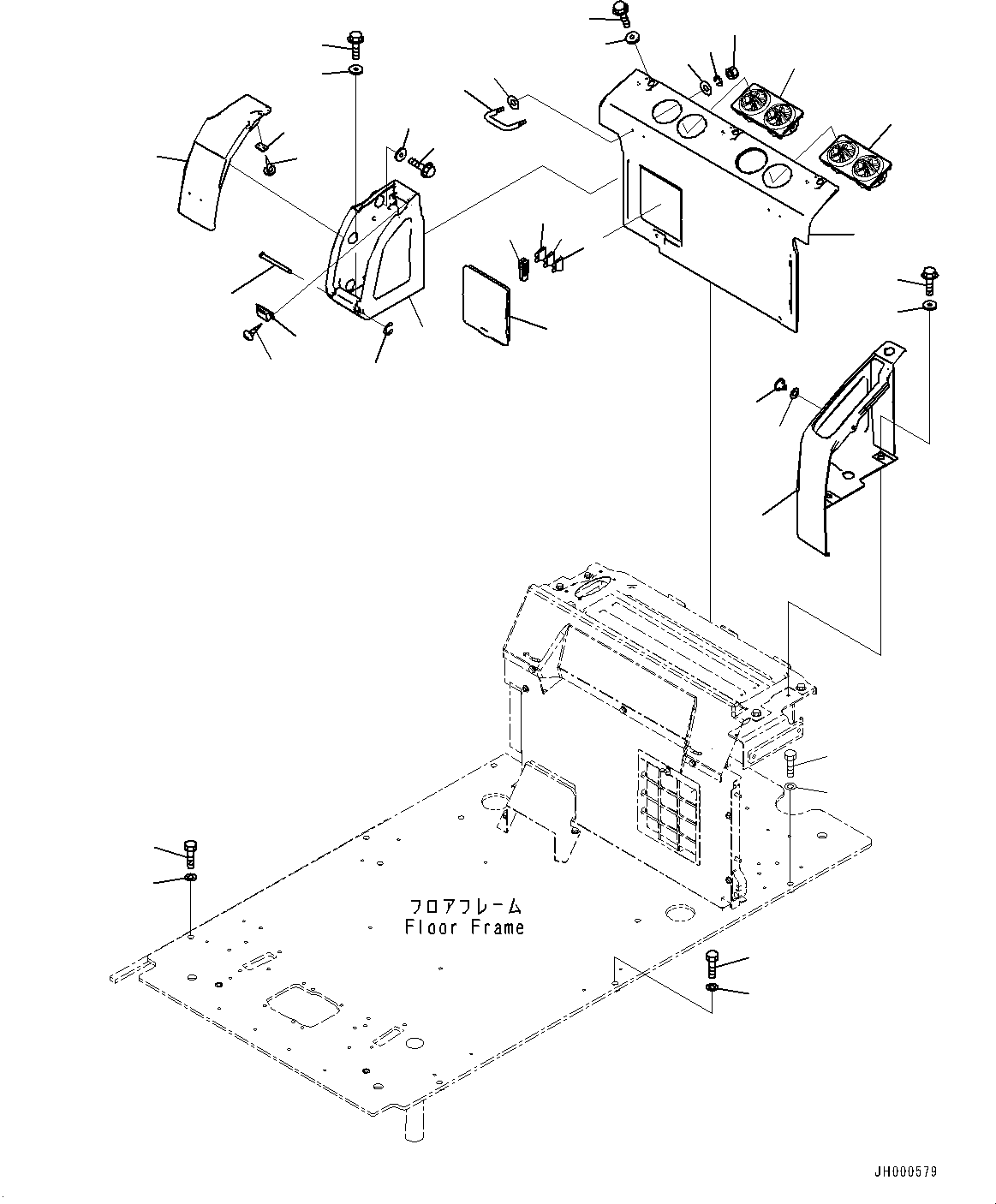 Excavators Komatsu / PC220LC-8 S/N 85001-UP(0000464c) / Cab, Cab In Parts, Rear Cover (#85001-)(K035029 : K1110-129023)