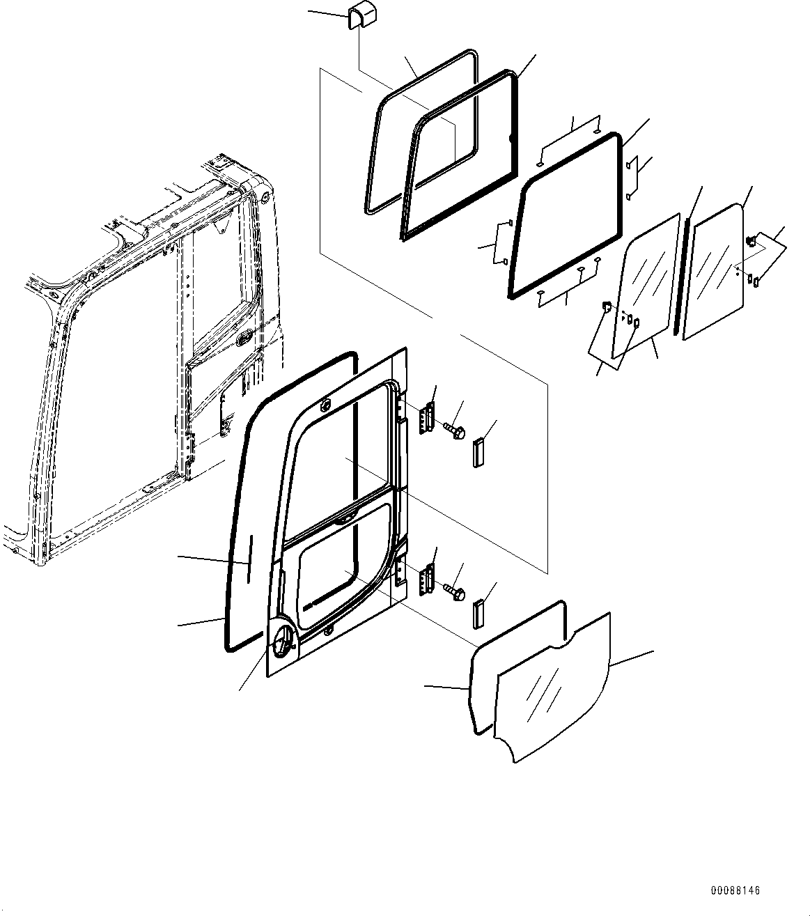 Excavators Komatsu / PC220LC-8 S/N 85001-UP(0000464c) / Cab, Door (#85001-85123)(K051005 : K1110-159005)