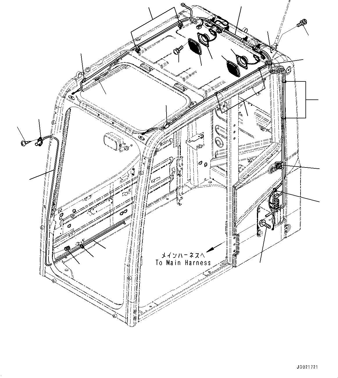 Excavators Komatsu / PC220LC-8 S/N 85001-UP(0000464c) / Cab, Speaker and Window Washer (#85001-85123)(K051010 : K1110-159010)