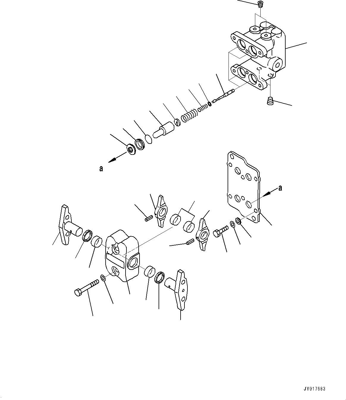 Excavators Komatsu / PC30MR-3 S/N 32725-UP (EU Spec.)(0000466c) / Floor Frame, Inner Parts, PPC Valve (1/3) (#32725-33500)(K048003 : K1110-003003)