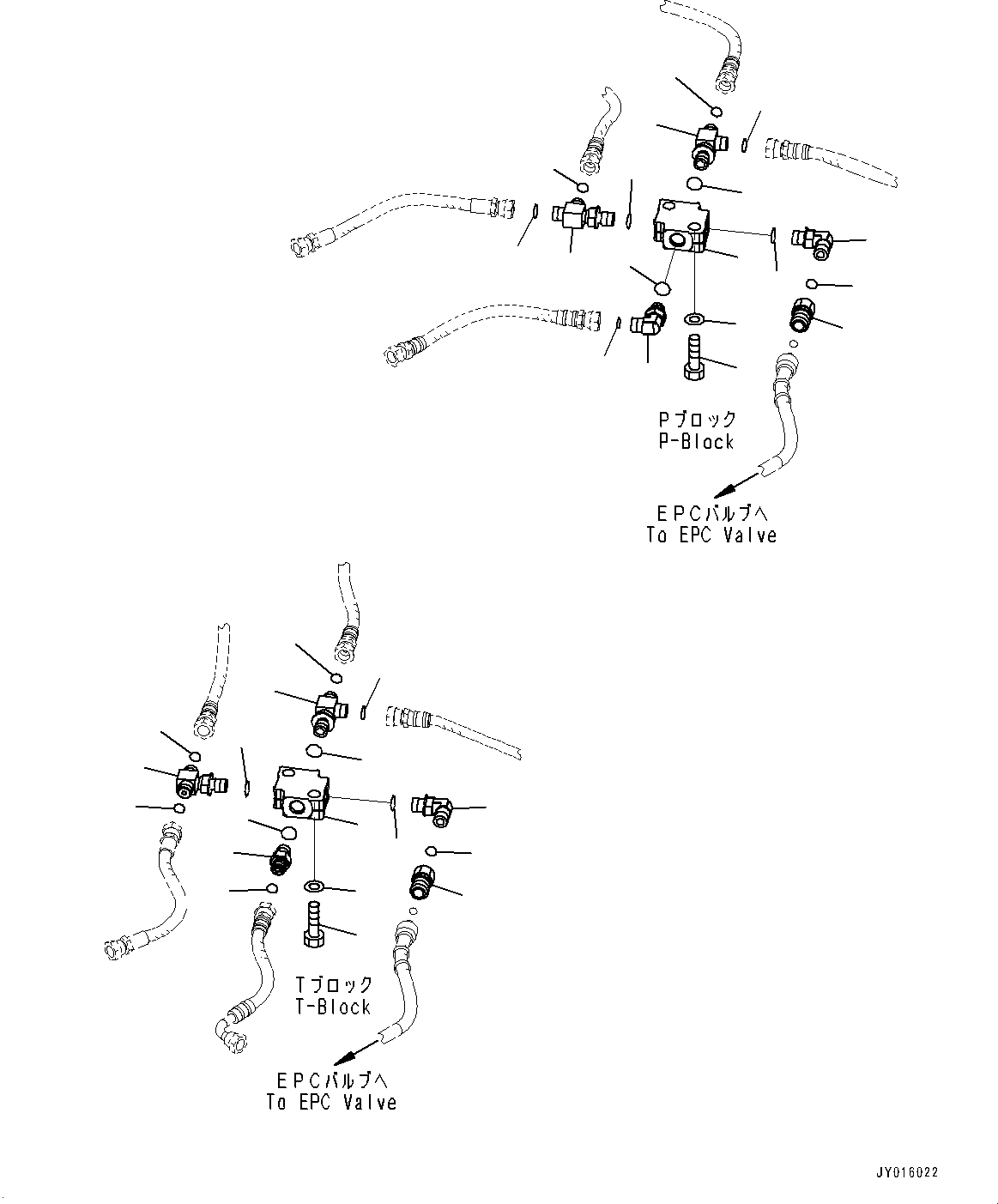 Excavators Komatsu / PC30MR-3 S/N 32725-UP (EU Spec.)(0000466c) / Floor Frame, Floor, P, T Block and Seal (#32725-33500)(K049007 : K1110-013007)