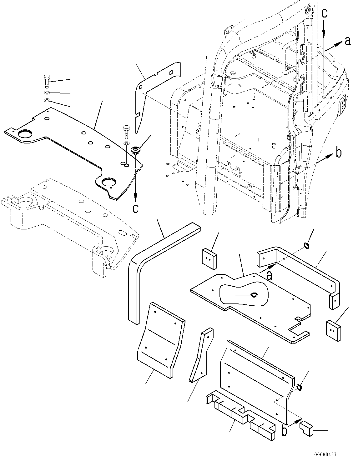 Excavators Komatsu / PC30MR-3 S/N 32725-UP (EU Spec.)(0000466c) / Cab, Sheet (#33501-)(K010029 : K0210-042028)
