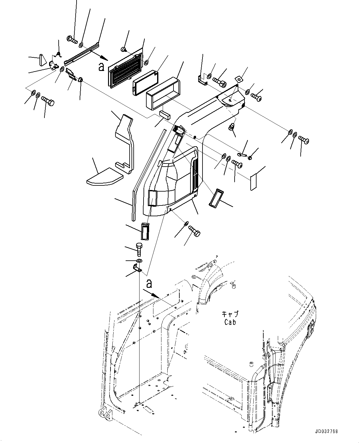 Excavators Komatsu / PC30MR-3 S/N 32725-UP (EU Spec.)(0000466c) / Cab, Heater Duct (#33501-)(K006037 : K0210-049036)