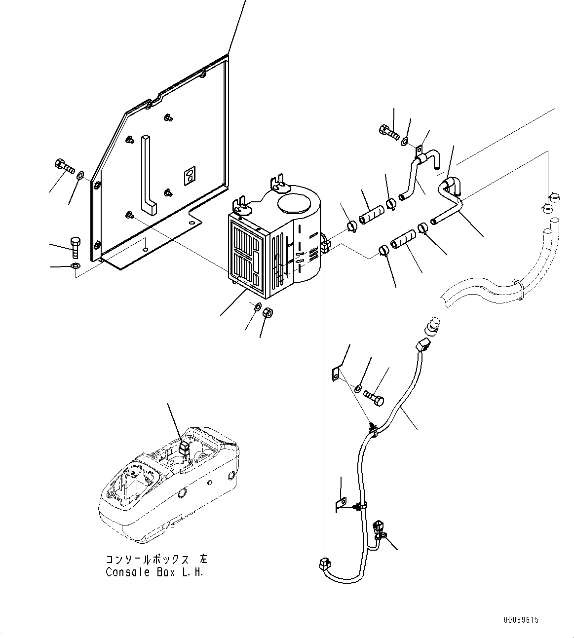 Excavators Komatsu / PC30MR-3 S/N 32725-UP (EU Spec.)(0000466c) / Cab, Heater Unit Mounting (#32725-33500)(K005035 : K0210-011035)