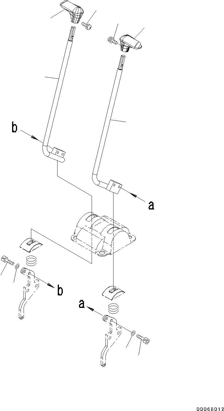 Excavators Komatsu / PC30MR-3 S/N 32725-UP (EU Spec.)(0000466c) / Cab, Floor, Travel Control Lever (#33501-)(K011033 : K0210-039032)