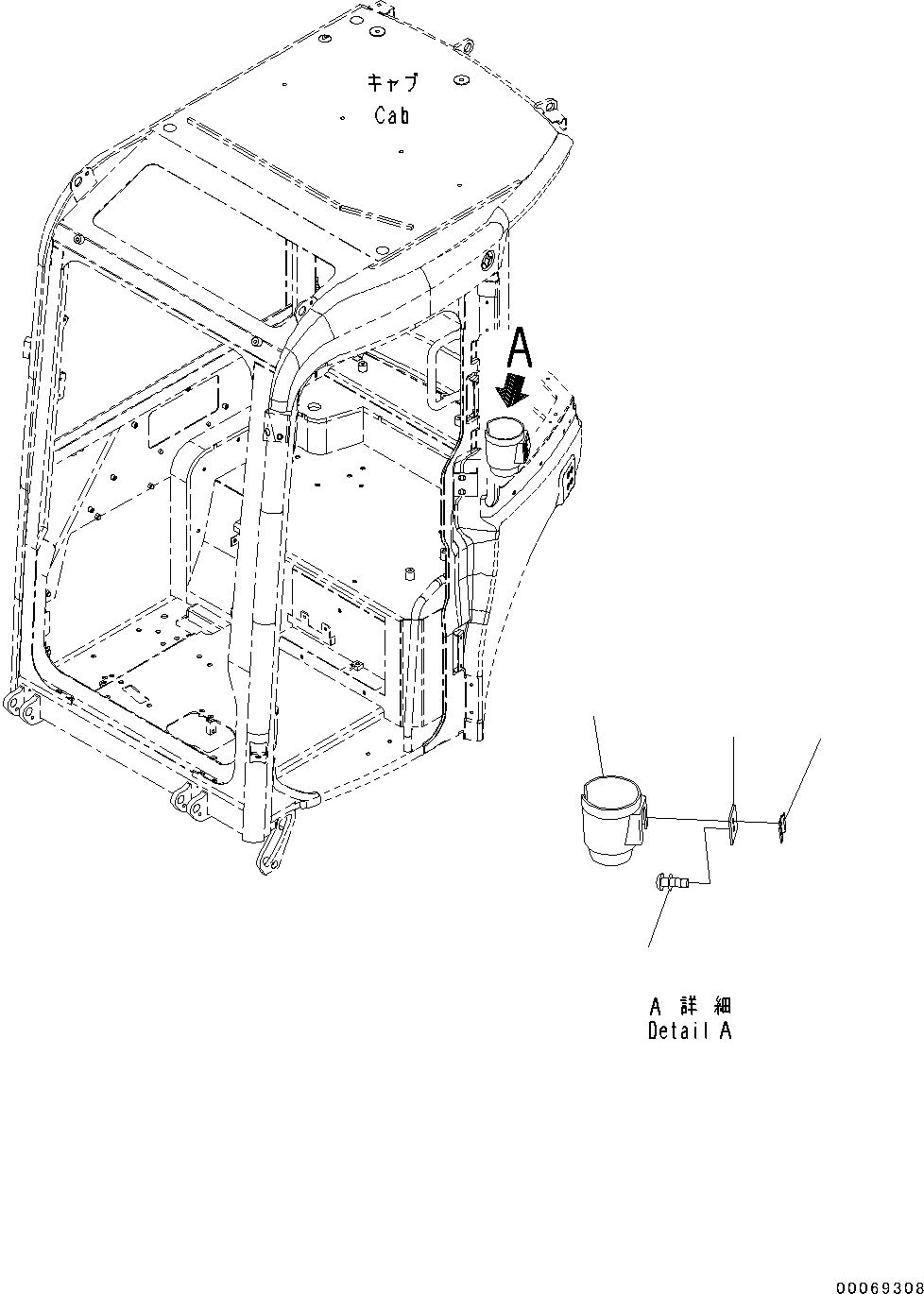Excavators Komatsu / PC30MR-3 S/N 32725-UP (EU Spec.)(0000466c) / Cab, Cup Holder (#34950-)(K022043 : K0210-075043)