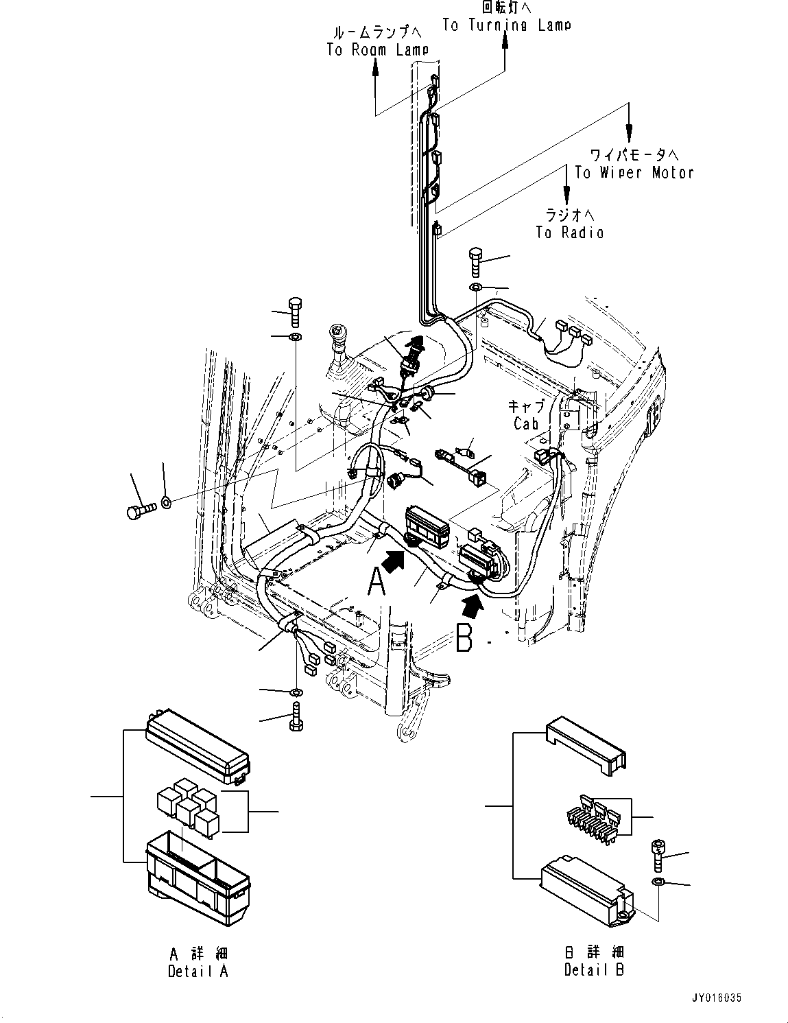 Excavators Komatsu / PC30MR-3 S/N 32725-UP (EU Spec.)(0000466c) / Cab, Cab In Parts, Wiring Harness (#34950-)(K020024 : K0210-077024)
