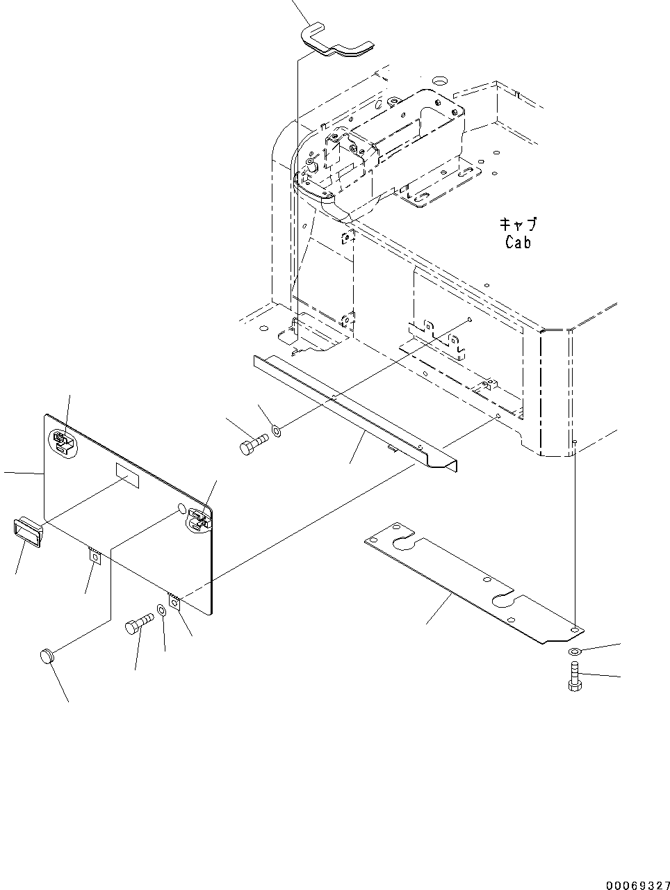 Excavators Komatsu / PC30MR-3 S/N 32725-UP (EU Spec.)(0000466c) / Cab, Cover (#32725-33500)(K005027 : K0210-011027)